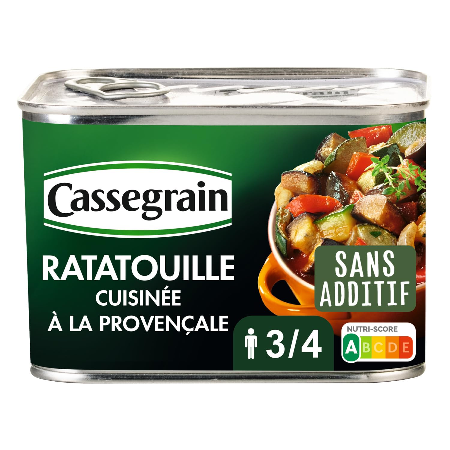 Éclat de soleil dans chaque cuillerée – Ratatouille provençale aux légumes du terroir, huile d’olive et thym, CASSEGRAIN 660 g - Lot de 3