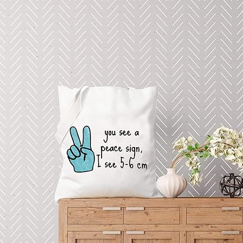 Miniatura 9 de TSOTMO Novedoso trabajo de parto y parto Enfermera Regalo You See A Peace Sign I See 2.0-2.4 in OBGYN Bolsa de maquillaje Bolsa de maquillaje,