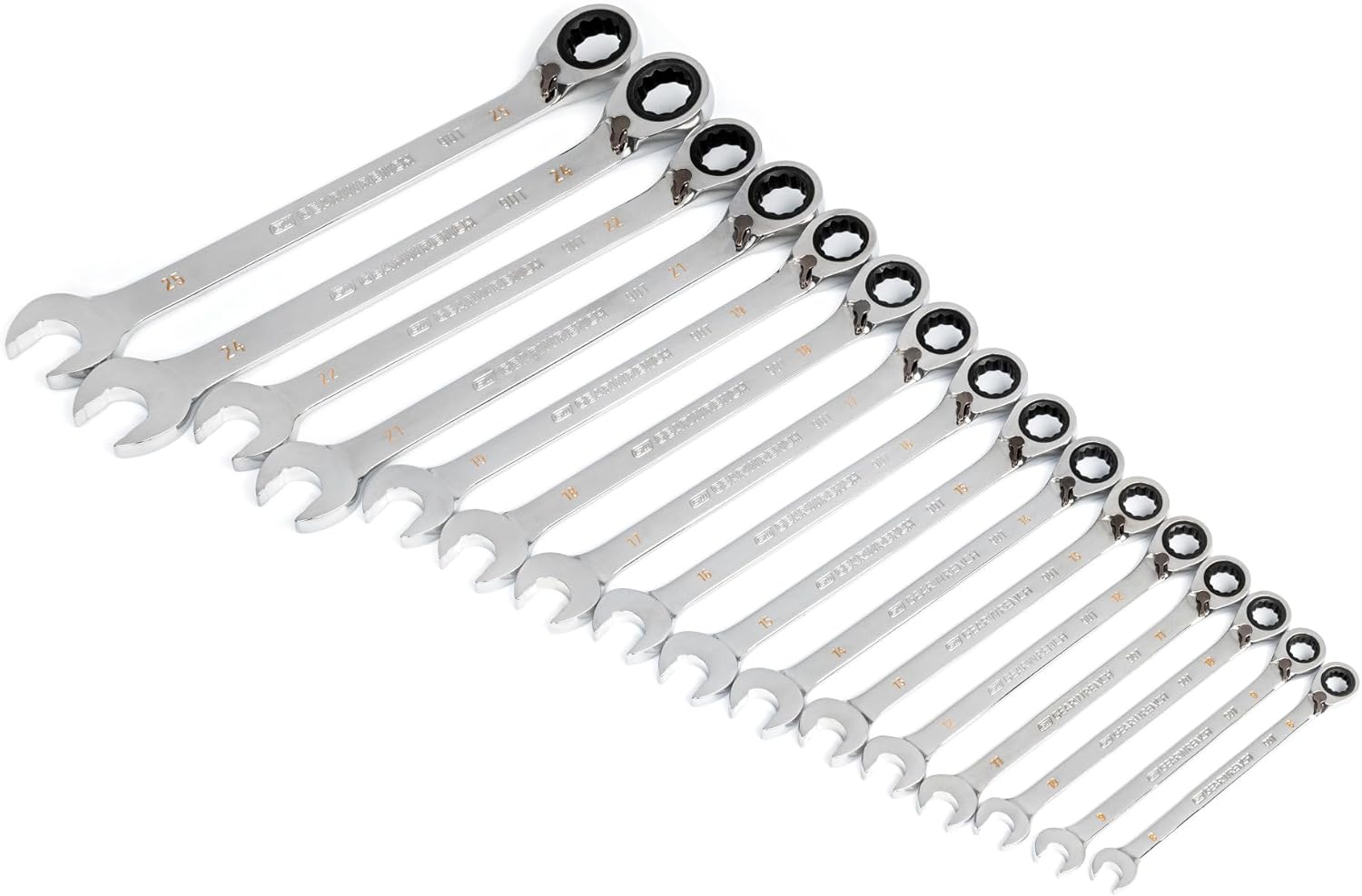 GEARWRENCH 16 Piece 90-Tooth 12 Point Metric Reversible Ratcheting Wrench Set | 86629