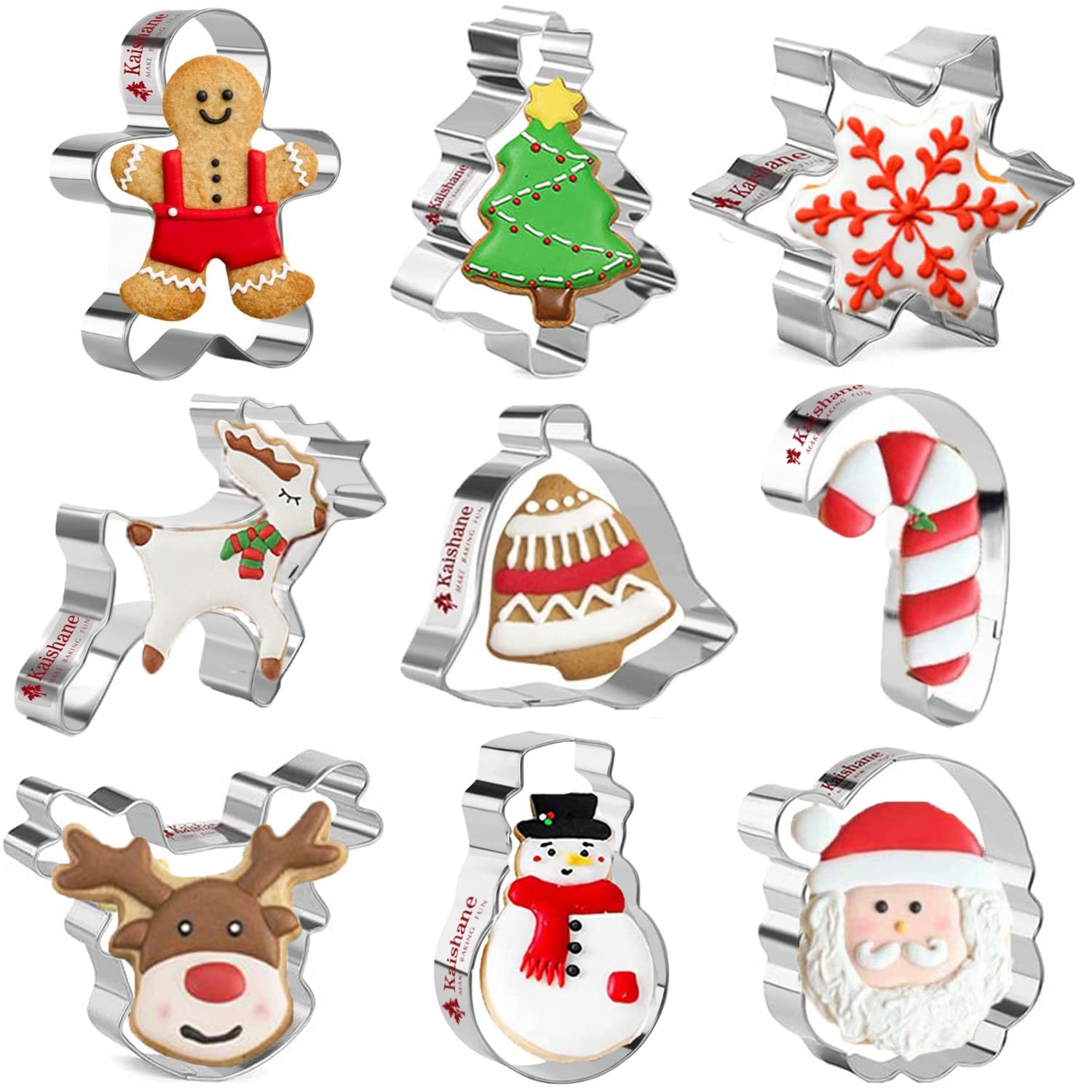 Juego De 6 Cortadores De Galletas Navideños – Formas De Hombre De Jengibre, Estrella, Árbol Y Más | Metal