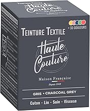 Teinture Textile Gris Charbon - 350g Tout-en-un - Prêt à l'emploi pour Vêtements et Tissus HAUTE COUTURE