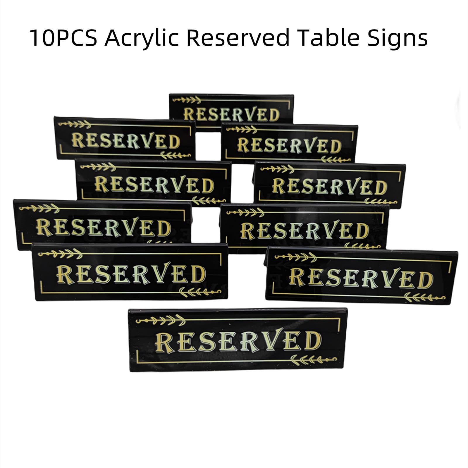 Lot de 10 panneaux réservés en acrylique pour tables, tentes, réservations d'invités, pour mariage, restaurant, affaires, bureau, réunion, fête