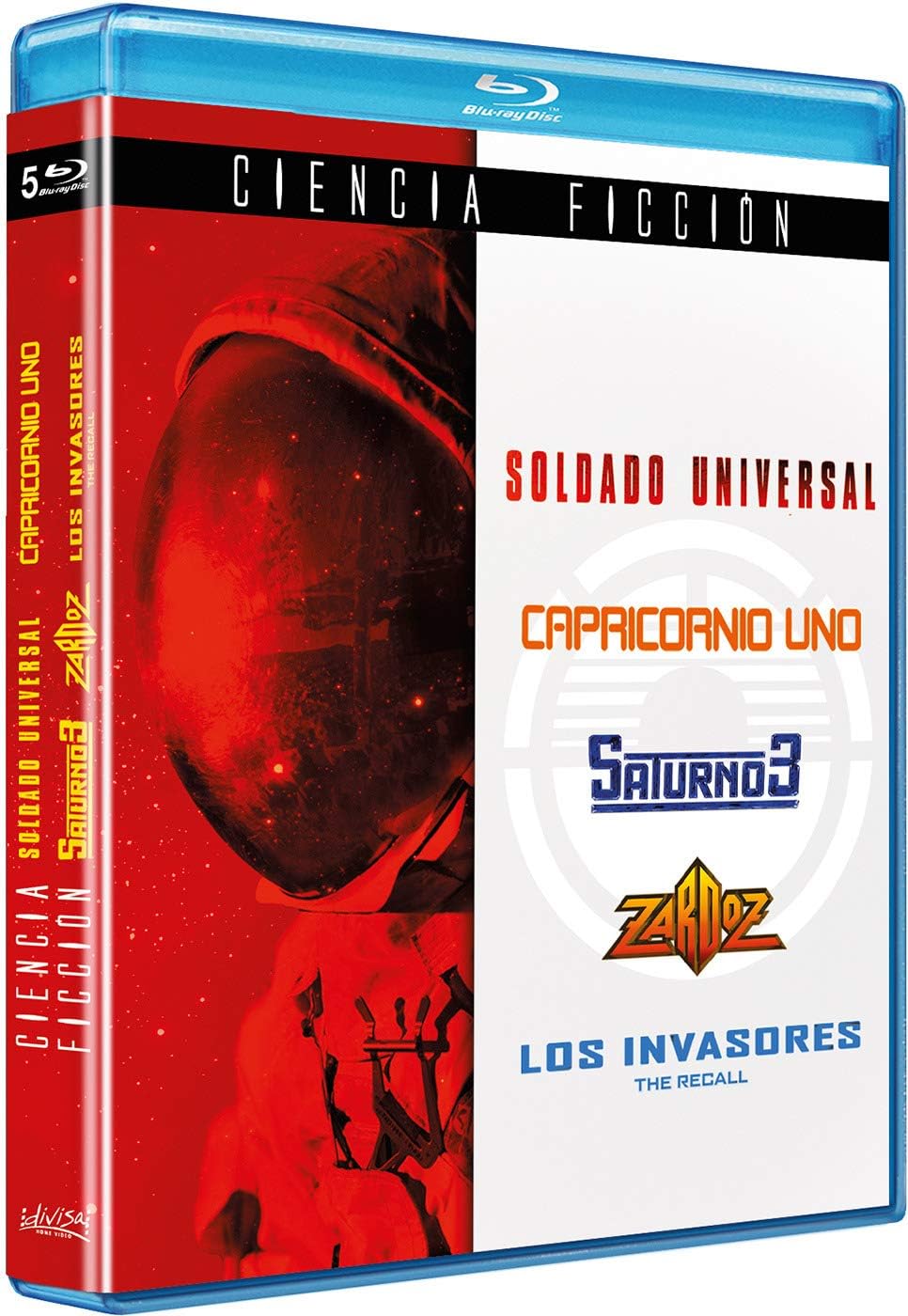 Universal Soldier + Capricorn One + Saturn 3 + Zardoz + The Recall Blu Ray Box Set 5 Science fiction Films English Audio