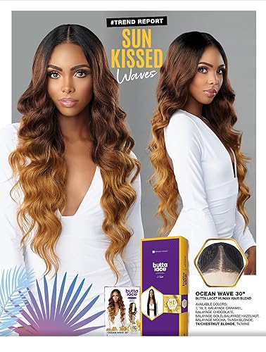 Miniatura 7 de Sensationnel Peluca de mezcla de cabello humano HD con encaje frontal Butta Lace Ocean Wave 30 pulgadas (BALAYAGEGOLD)
