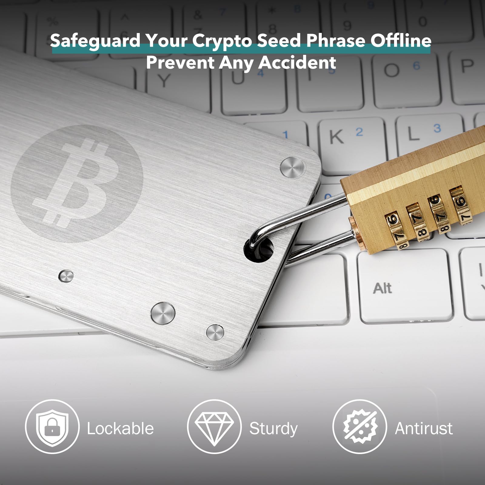SAFECrypto Seed Phrase Storage, até 24 palavras Bitcoin mnemonic Seed  Plates, carteira de hardware ultra-segura, backup de armazenamento de senha  de aço inoxidável 304, carteira fria compatível com : Amazon.com.br:  Papelaria e