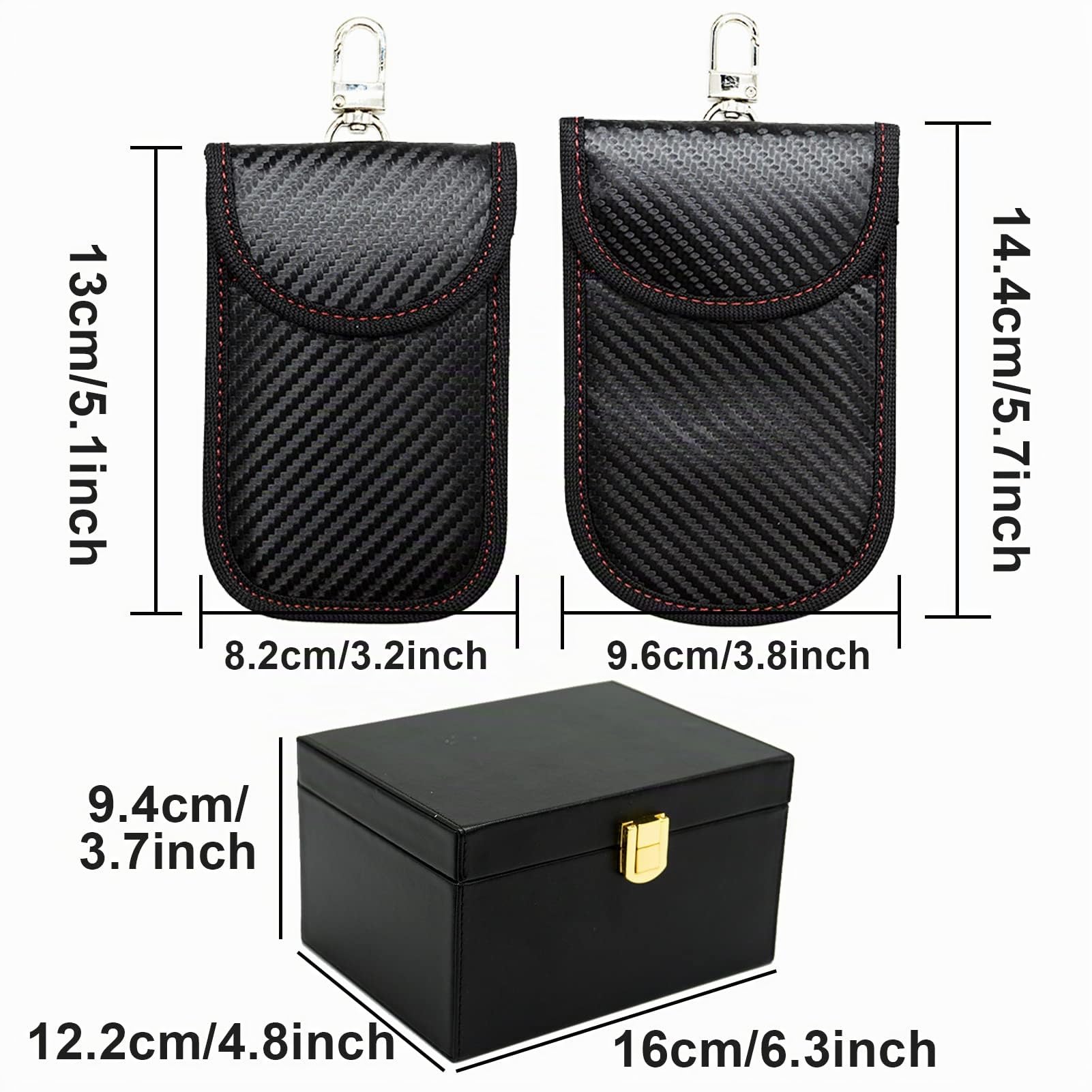 Caja Faraday y Bolsa para Movil y Llave Coche, Protector de Llavero, Caja Antirrobo para Entrada sin Llave
