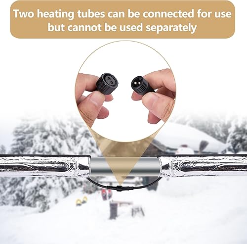 Miniatura 4 de 2 mantas de calor para tuberías de agua  38.5 x 6 pulgadas  Cable calefactor de protección contra congelación de papel de aluminio para tuberías de