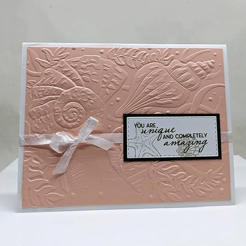 Miniatura 6 de CYFUN DESIGN Carpeta de relieve con textura 3D que se desvanece, fondo de conchas de plástico para hacer tarjetas, álbumes de recortes y otras