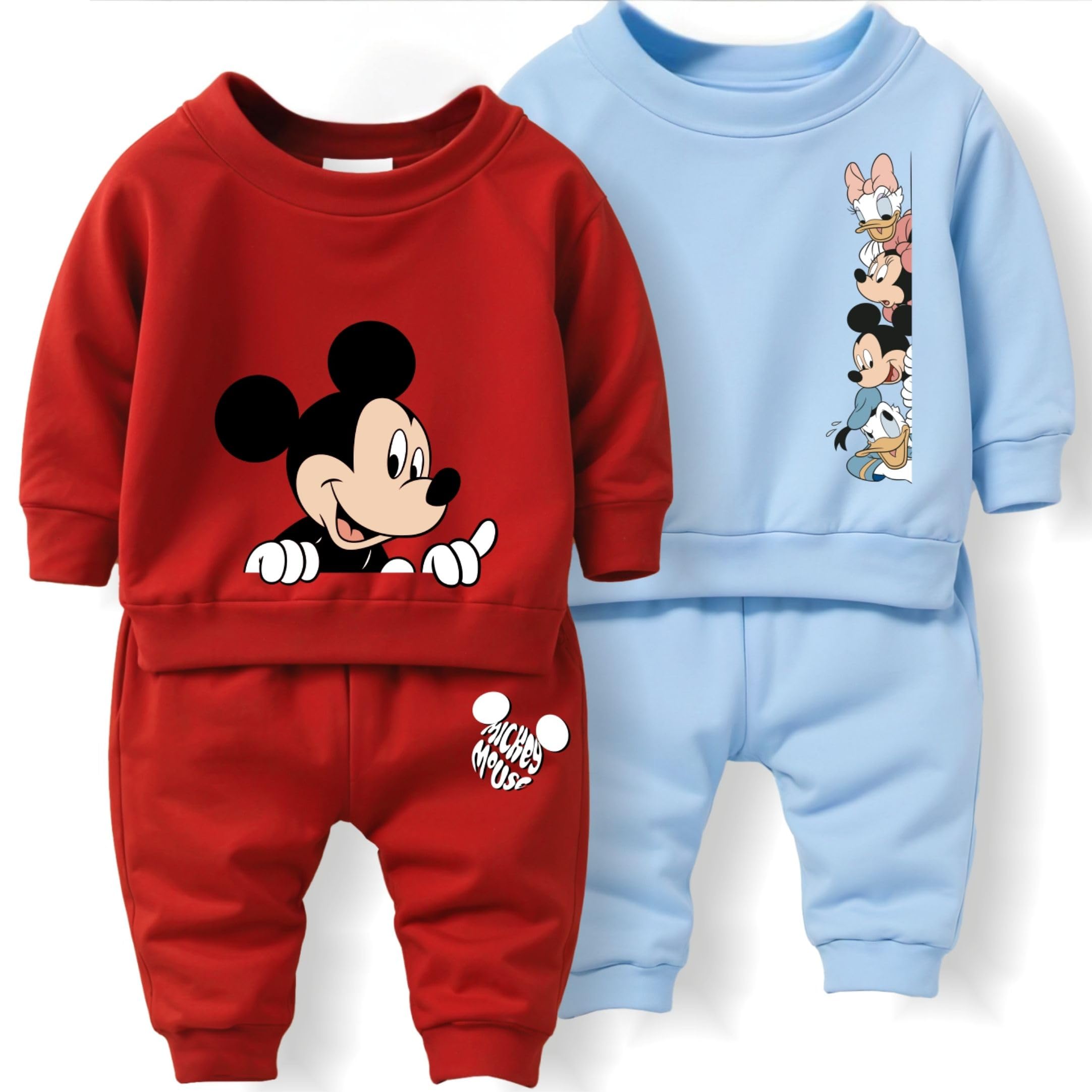 Minicult Kids Cotton Co-ords Full Sleeve Sweatshirt and Pant Set with Character Print