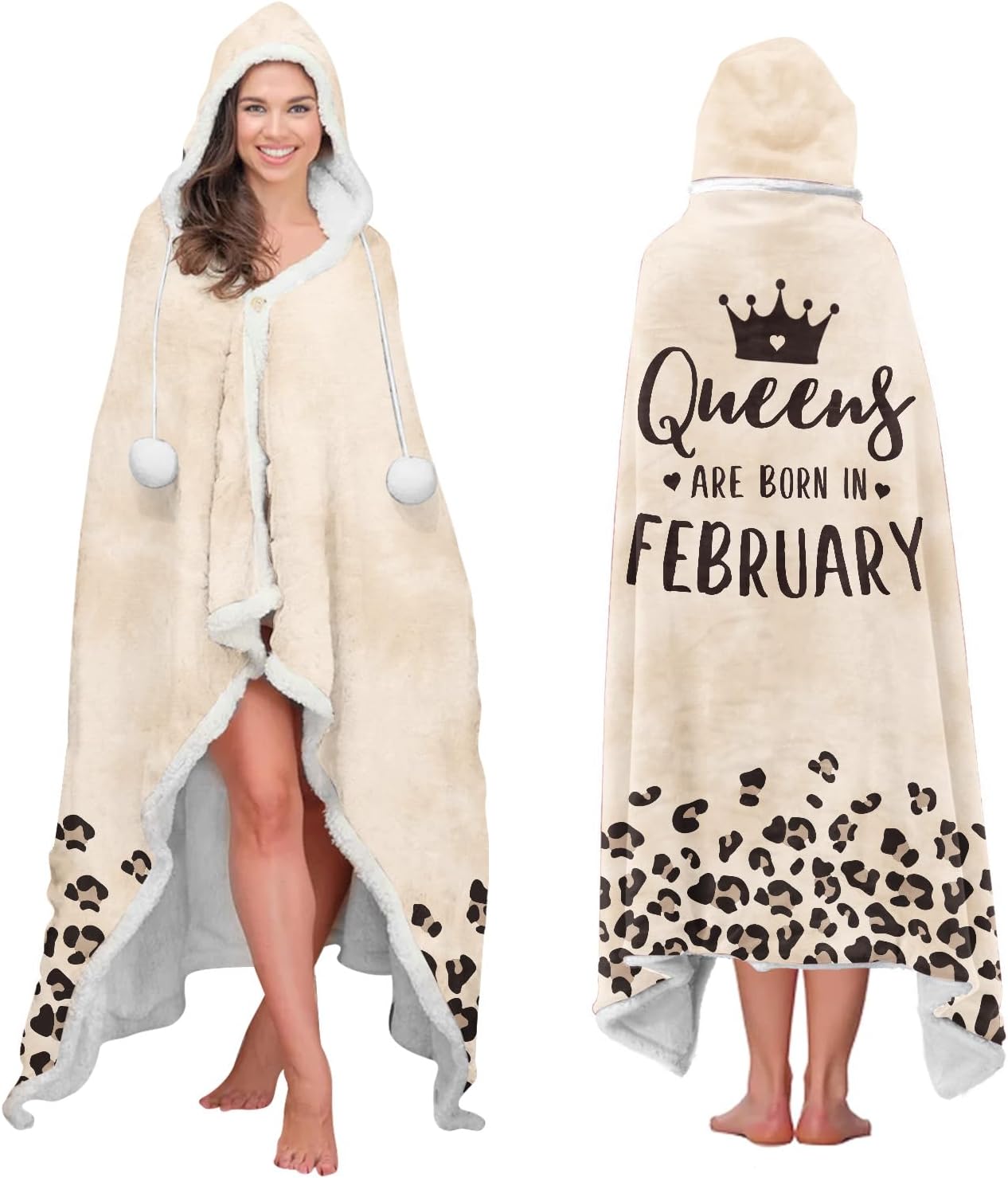 Vprintes Month Queens Wearable Blanket