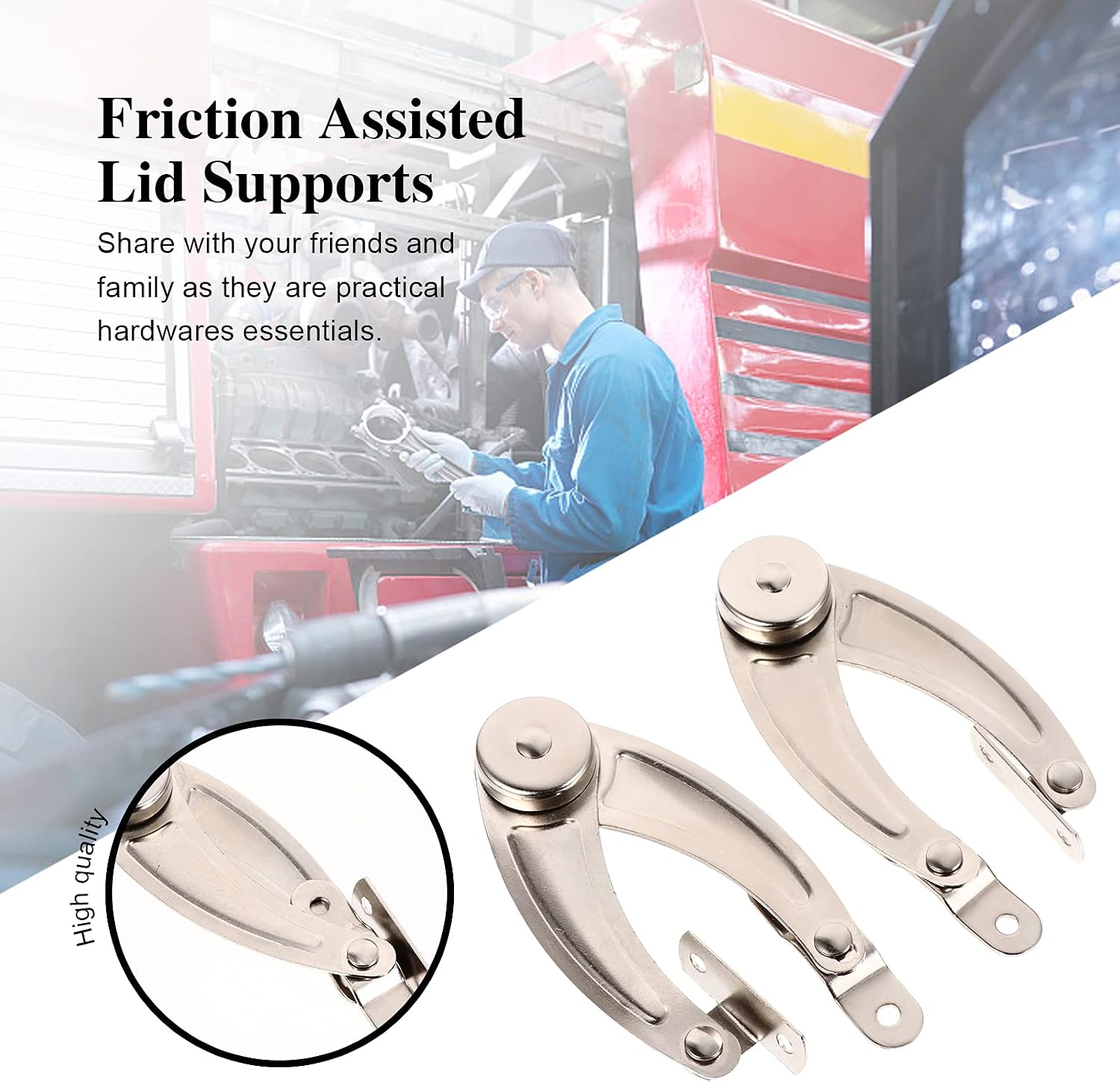 SOLUSTRE Tx90-2 Friction Assisted Lid Supports 5.51 Inch Cabinet Support Rods for Power Distribution and Control Cabinets Hardware Essentials