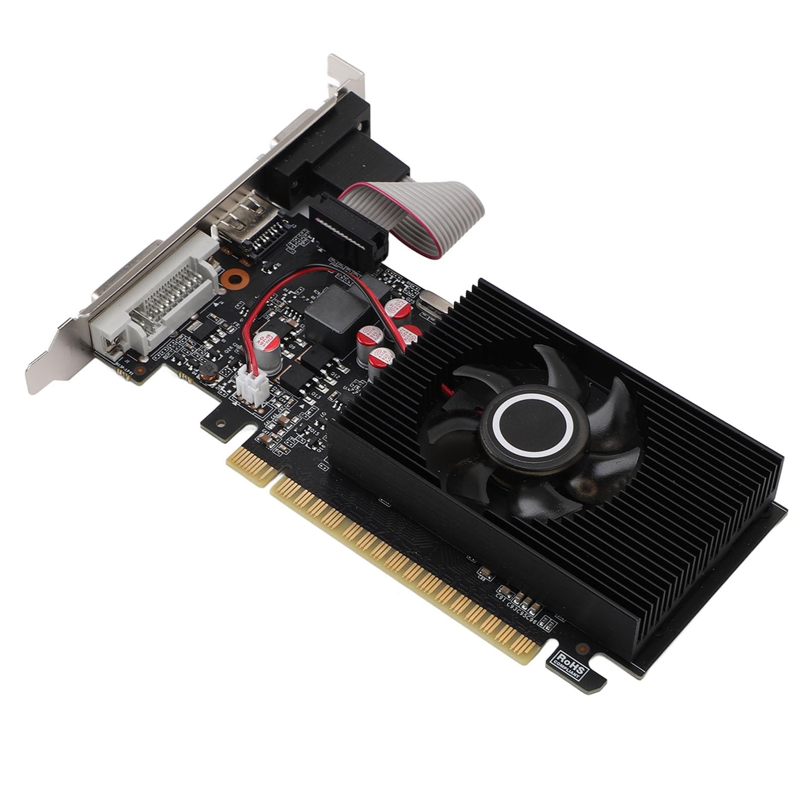 Jiawu Karta Graficzna, 4 GB Pamięci DDR3 Architektura Fermi Karta Graficzna PCIe 3 0 X8 GT 740, do Komputerów Stacjonarnych z obsługą Dwóch Monitorów VGA DVI Brak Zewnętrznego Zasilania dla Komputerów
