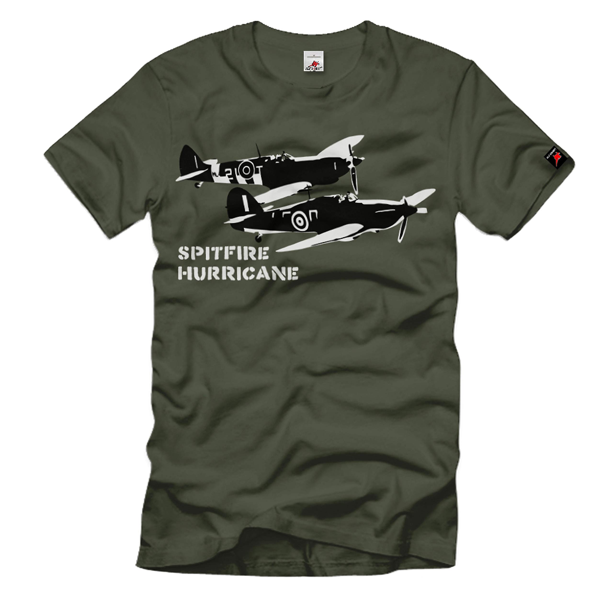 T-shirt avion de chasse Spitfire Royal Air Force vert taille M - 3