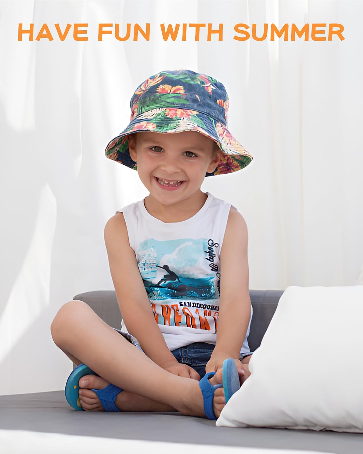 Baby Sun Hats Toddler Hat Boys Bucket Hat UPF 50+ Sun Protection Hat Wide Brim Beach Hat Outdoor Summer Hat Sun Hat for Girls