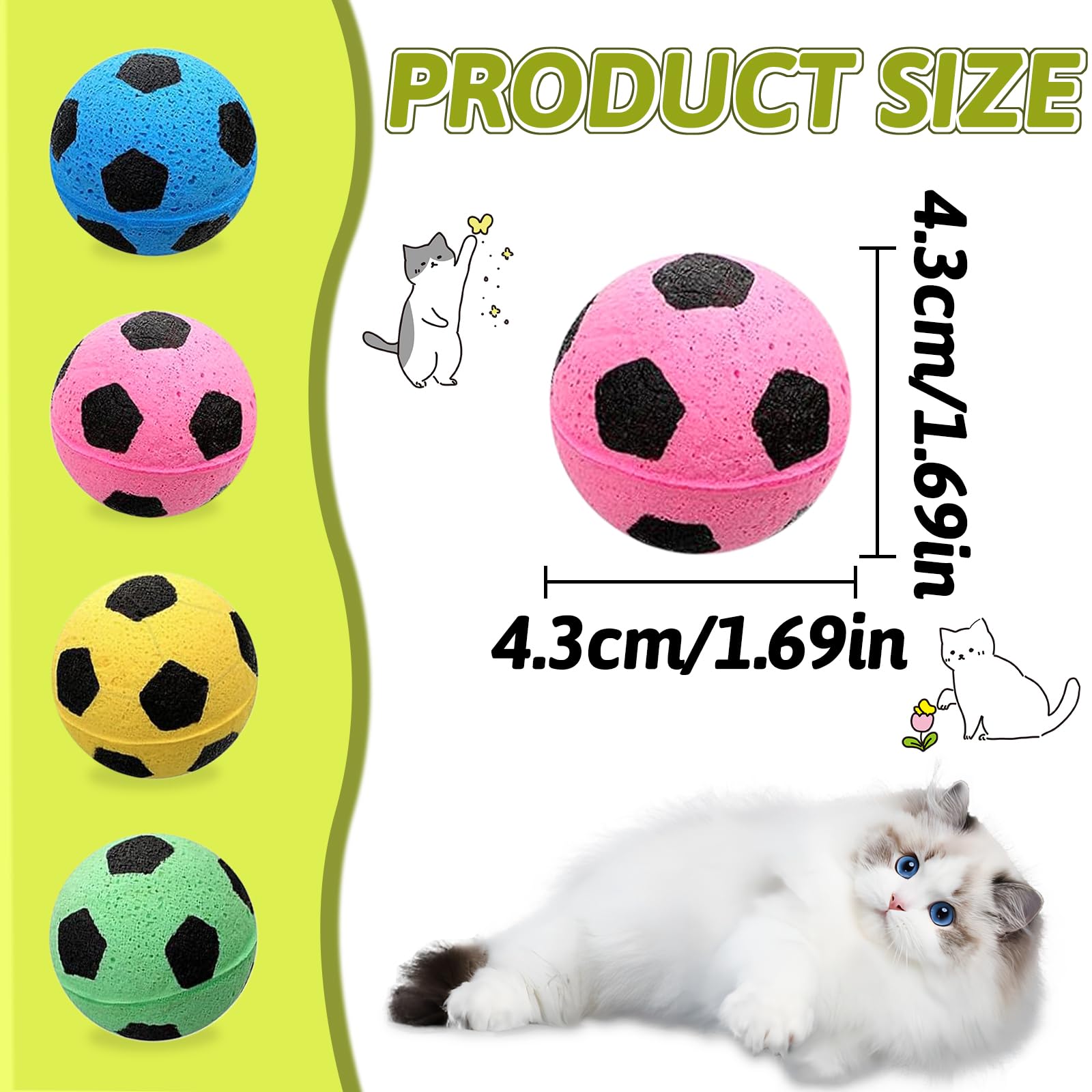Andiker 8 PCS Cat Soccer Ball Toys - Image 2