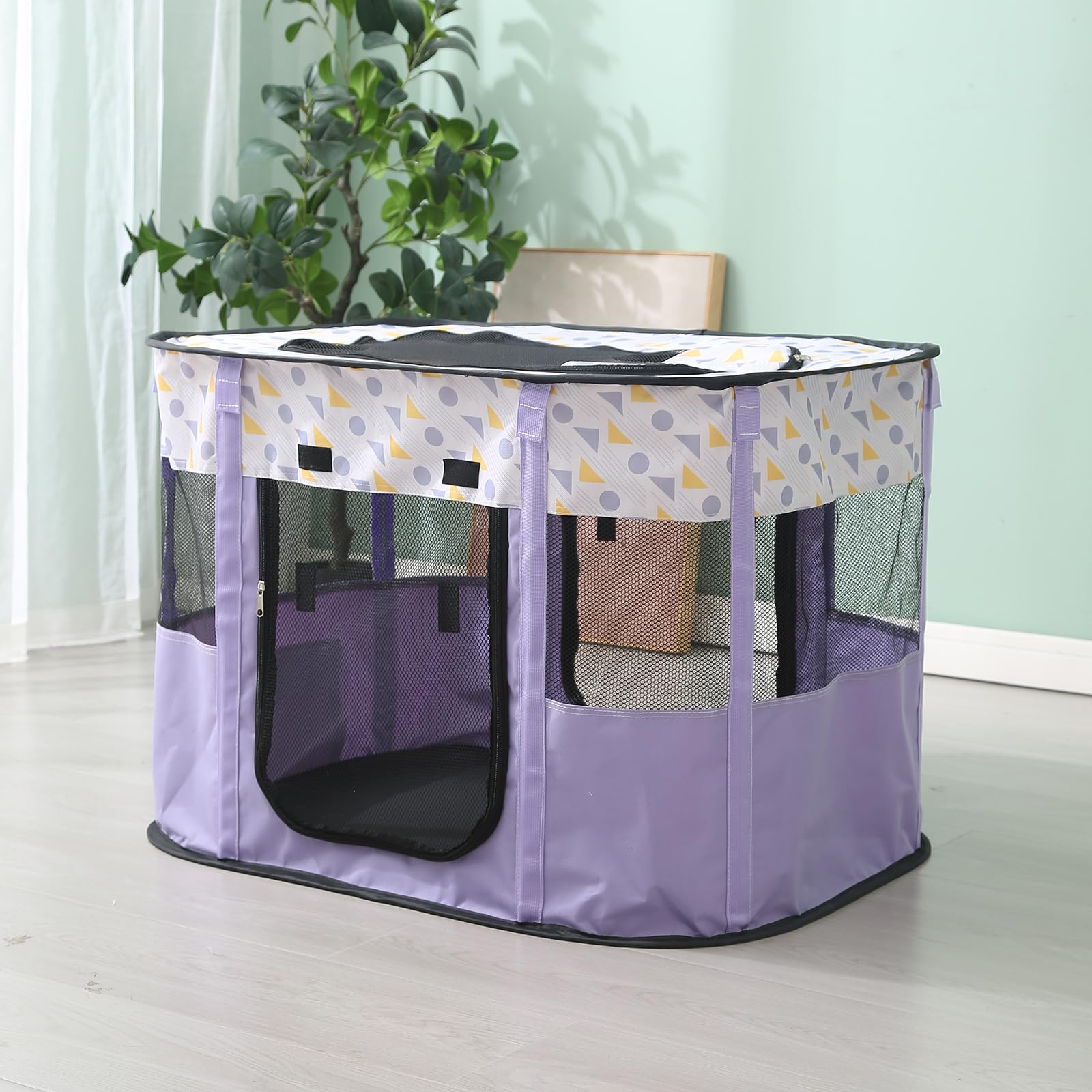 Parc pliable pour animal domestique, chiot (taille L, violet)