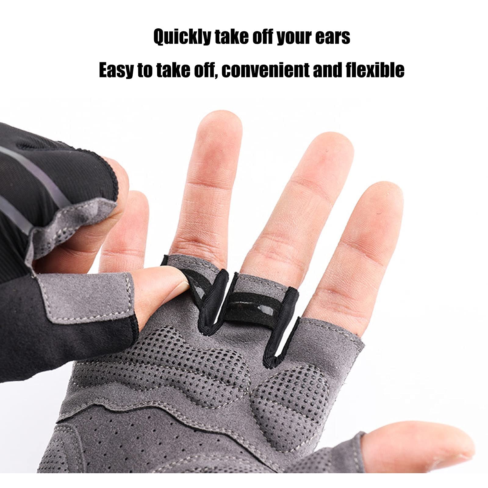 Guanti da guida senza dita, guanti sportivi, guanti mezze dita, guanti for sollevamento pesi da uomo e da donna con supporto for il polso e protezione del palmo Guanti fitness da allenamento Mezze dit
