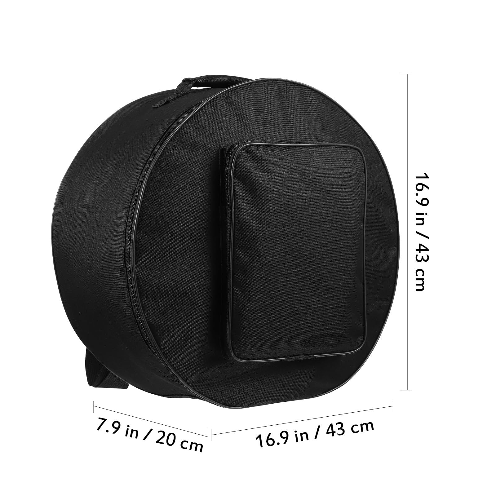 Generico Borsa per Rullante 13-14 Pollici in Nylon Rotonda, Borsa per Batteria Portatile Doppio Uso a Mano e Zaino, Custodia per Trasporto Strumenti a Percussione Resistente