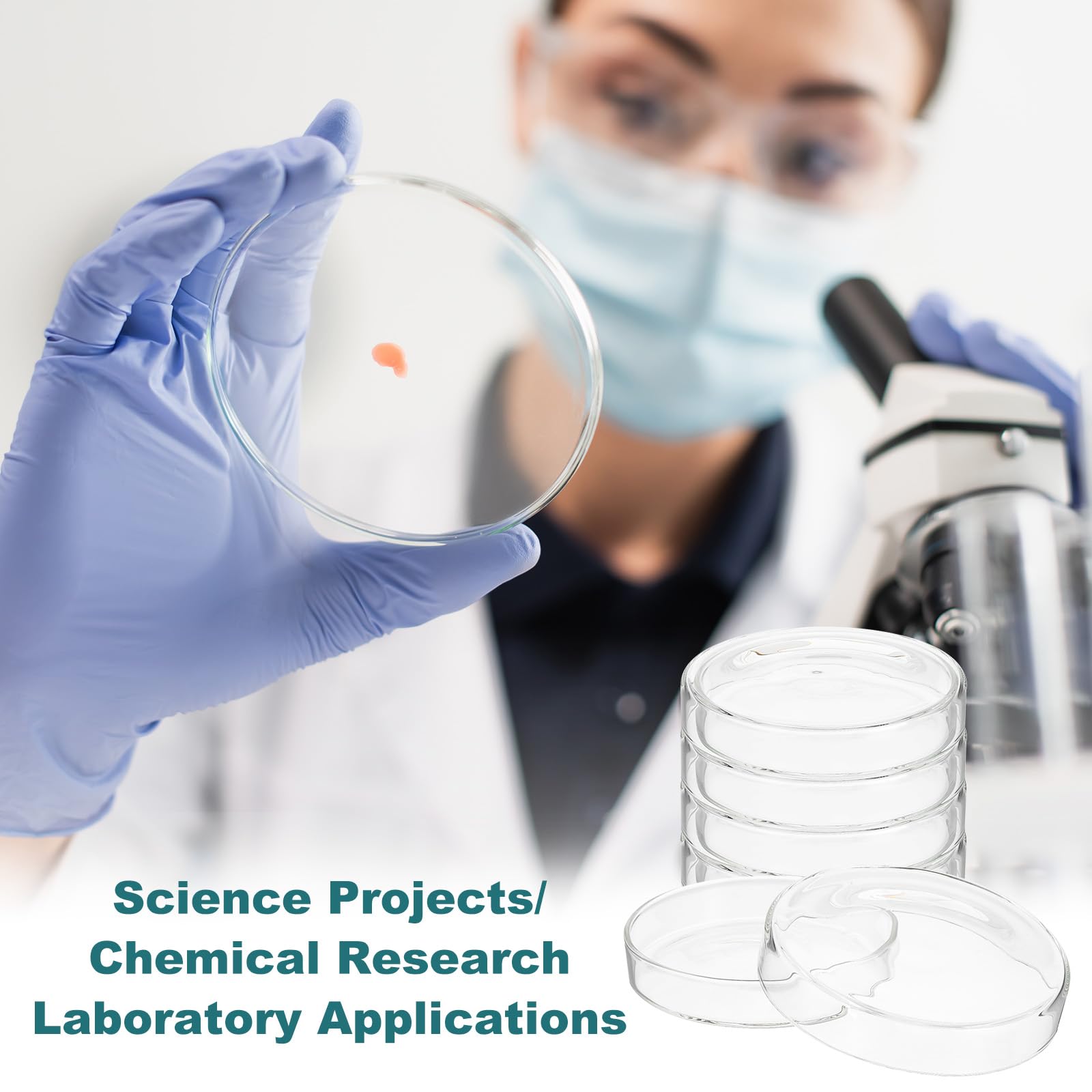 PATIKIL 120mm Alto Borosilicato Vetro Petri Piatti con Bordi, 10pz Petri Piatti Tissue Coltura Piastra per Laboratorio Scienze Experiment, Trasparente