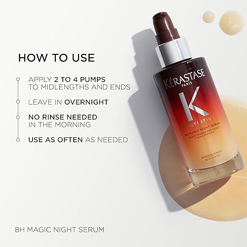 Miniatura 5 de Kerastase Nutritive 8H Magic Night Hair Serum  Tratamiento hidratante durante la noche para cabello seco  Nutre intensamente, desenreda y previene