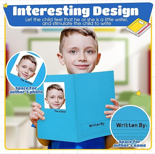 Miniatura 9 de Henoyso 12 cuadernos de composición primaria K-2 9 34 x 7 12 pulgadas, libro de escritura en blanco para niños para escribir dibujo y diario,