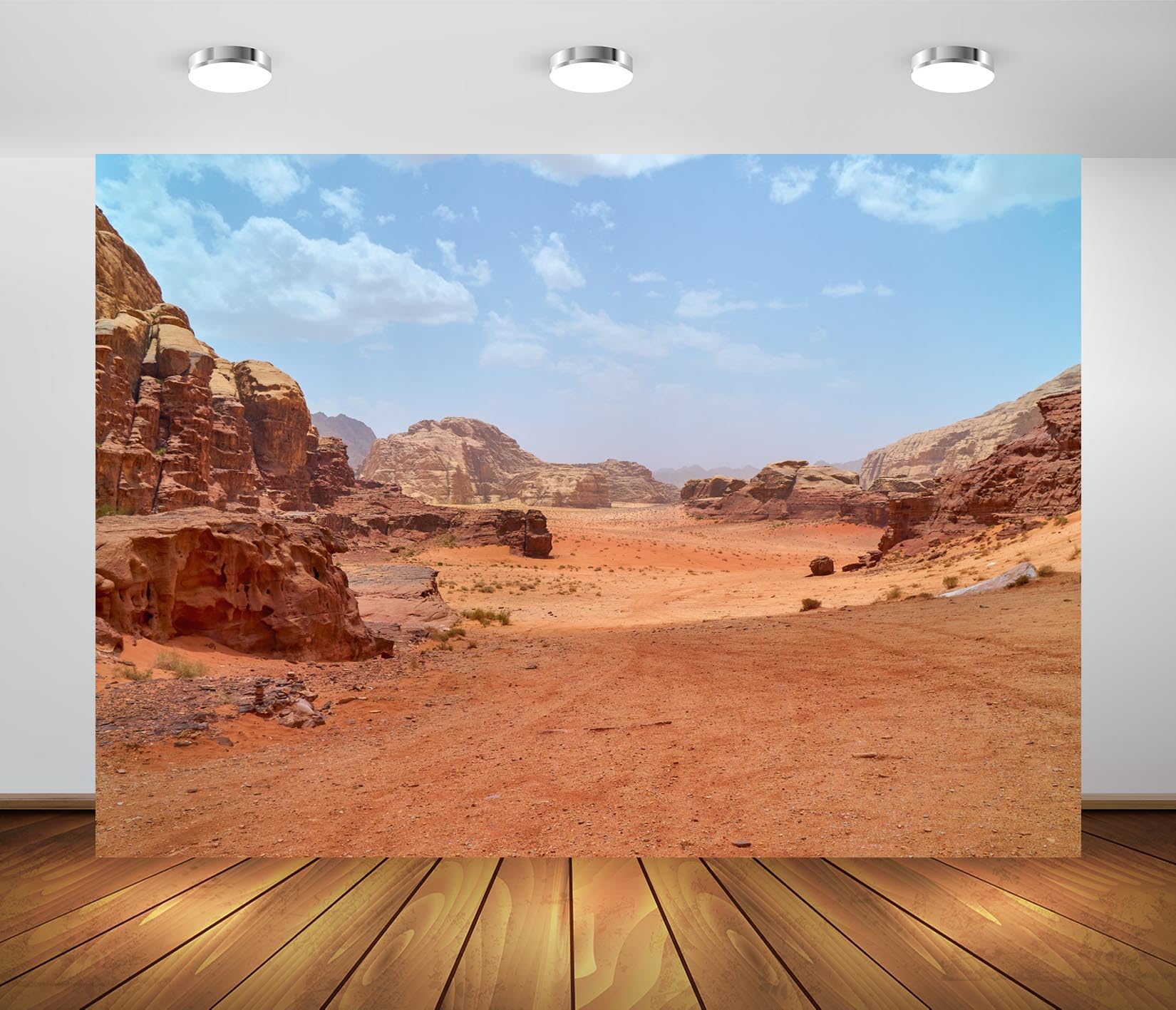 Loccor 20x10ft Fabric Jordan Desert Backdrop Wadi Rum Desert Red Sand and Rock Mountain Scenic View Background Israel Religious Party Decorations