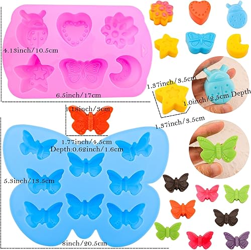 Miniatura 2 de Moldes de silicona para hornear, moldes de mariposa con forma de flor para chocolate, dulces, gelatina, jabón, bandeja de cubitos de hielo,