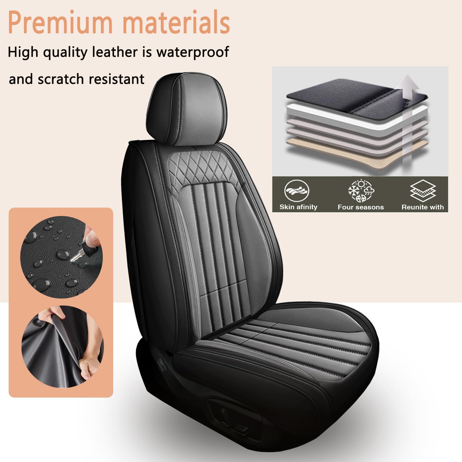 Hyundai Elantra Seat Covers Full Set RAWAKORW Car Seat Covers Fit