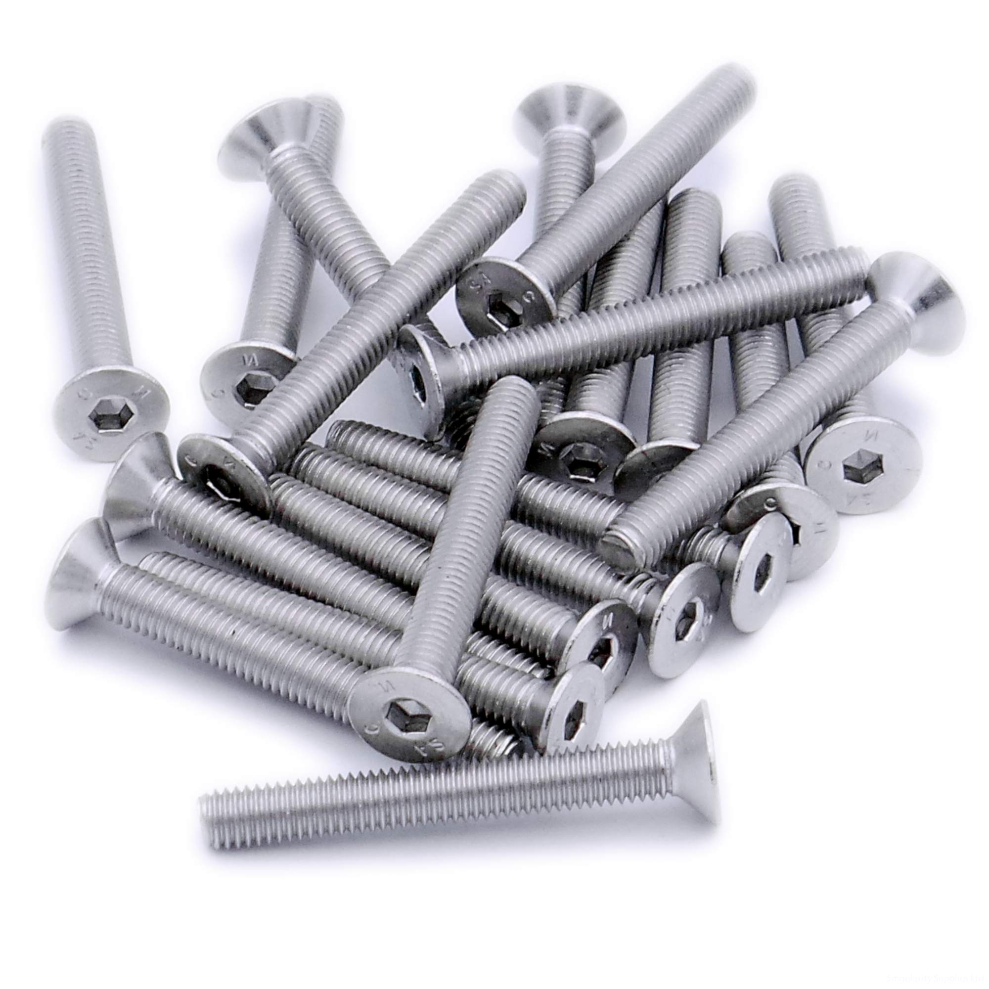 Singularity Supplies Silver M3 (3Mm X 18Mm) Hex Socket Countersunk Machine Screw (Bolt) - Stainless Steel (A2) (Pack Of 20)
