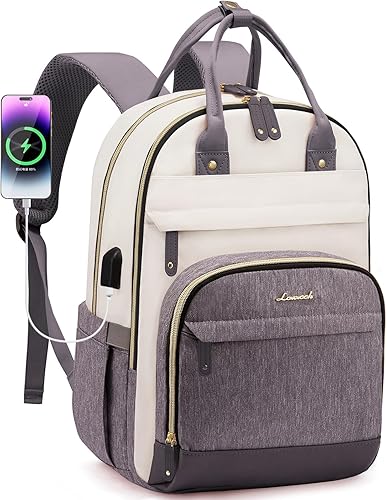 LOVEVOOK Mochila para mujer, mochila para laptop de 17 pulgadas, mochilas escolares, bolsa antirrobo, bolsa antirrobo, impermeable, para computadora