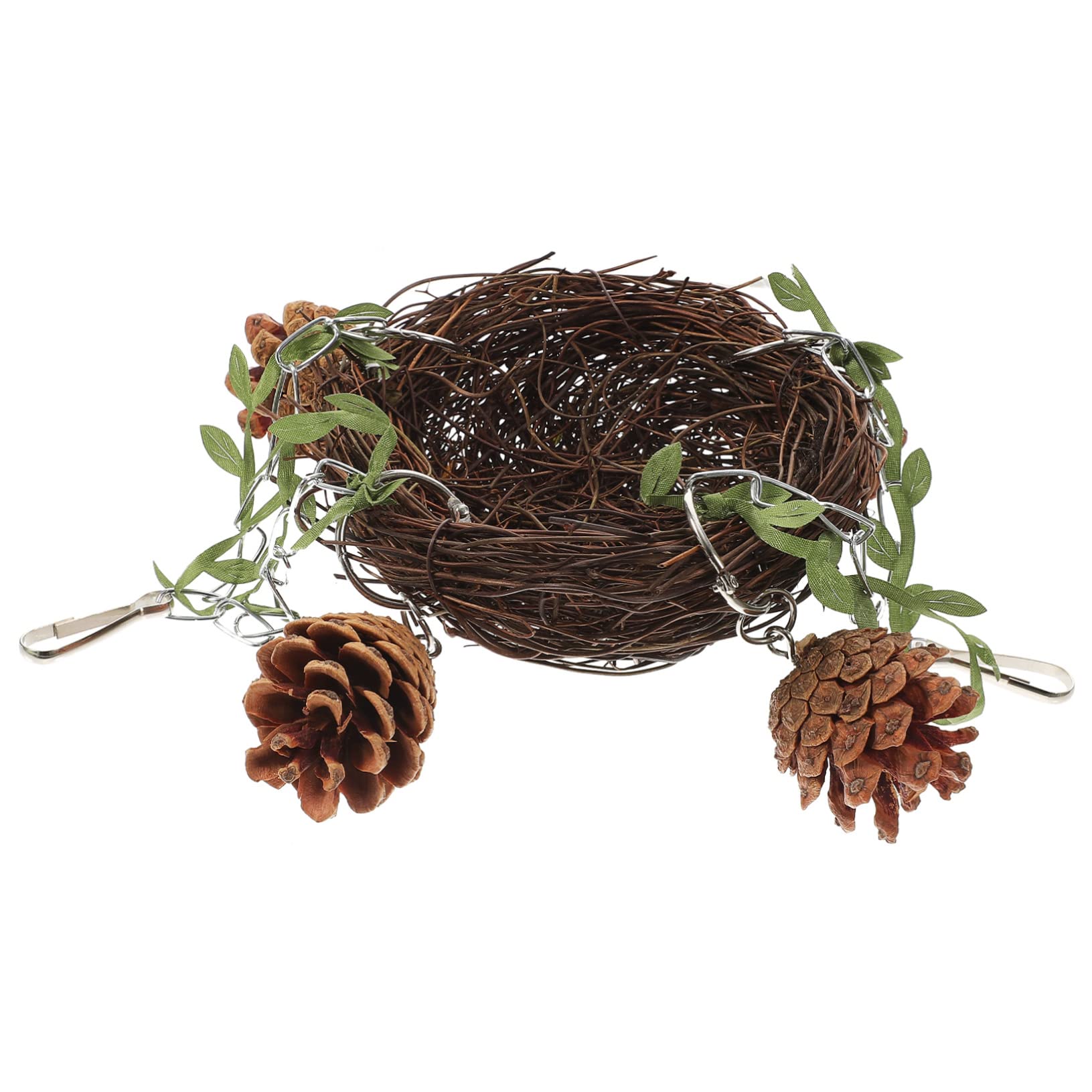BESPORTBLE 4pezzi Nido Sospeso Rattan per Pappagalli e Uccelli Giochi per Uccelli Accessorio per Allenamento e Divertimento Resistente e Duraturo Atmosfera Calda e Accogliente Adatto