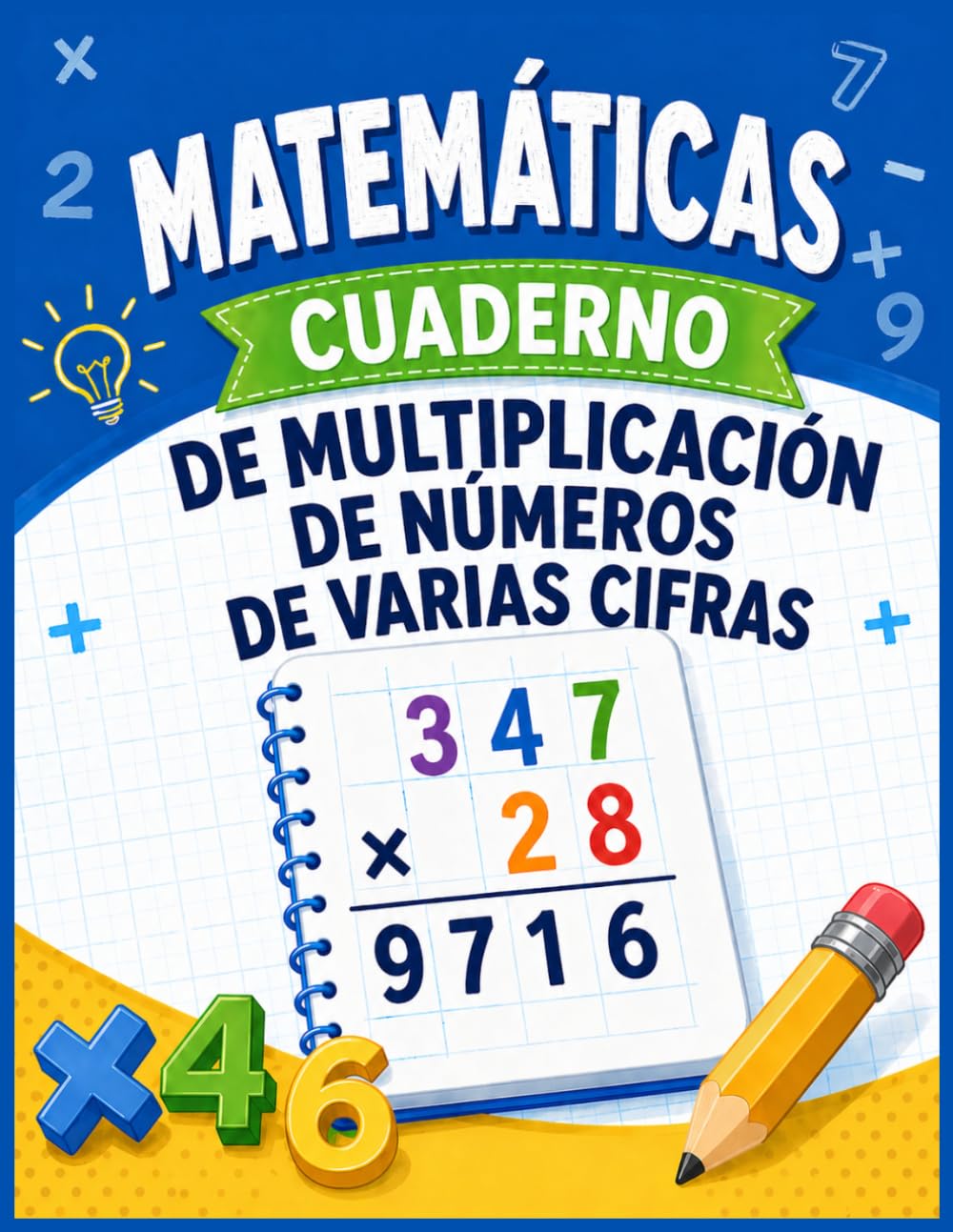 Cuaderno de Matemáticas : Multiplicaciones de Varios cifras: Cuaderno de Matemáticas para aprender Multiplicaciones de Varios Dígitos para 5.º, 6.º y 7.º Grado | Ejercicios de Práctica para Niños