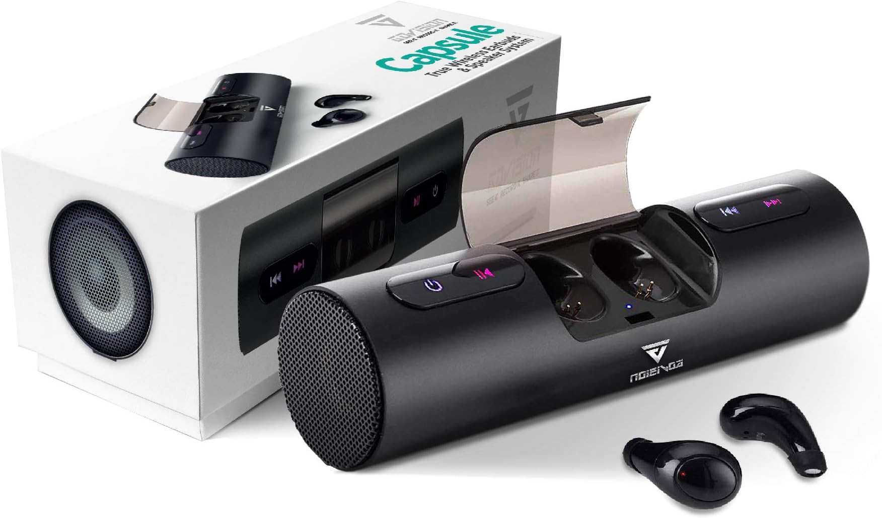 Wireless Earbuds Bluetooth Speaker with Best IPX5 Waterproof EDR Dual Connection 2000mAh Charging Case for Home Portable Sports Gifts Outdoor Travel Cars
