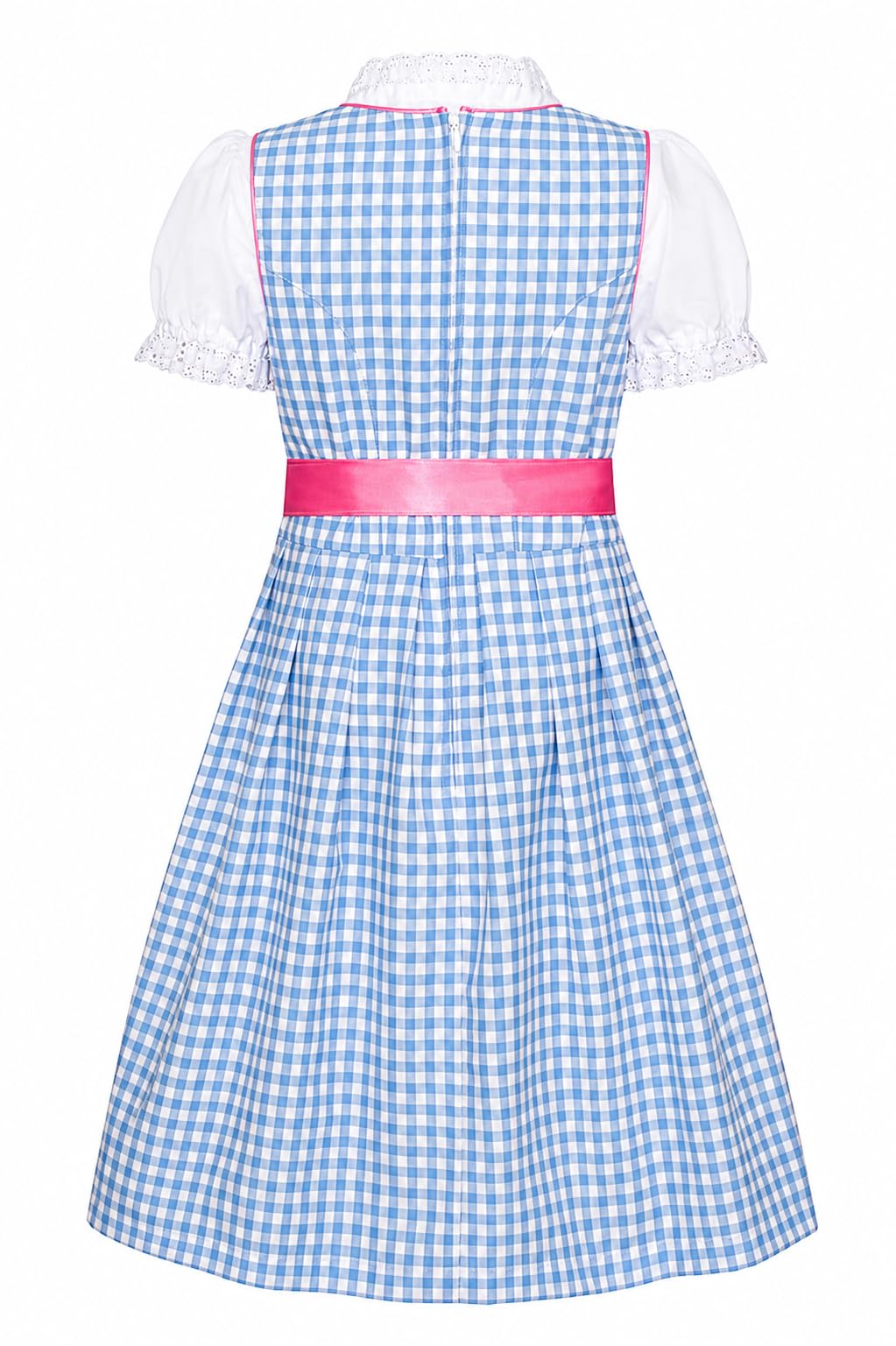 Ramona Lippert® Dziecięcy Dirndl Mia - niebieski różowy z bluzką - tradycyjny dziecięcy Dirndl dla dziewczynek - rozm. 110/116-158/164