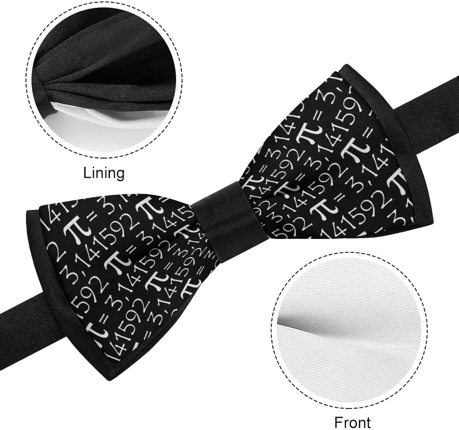 Pi Symbol Mathematica Mens Bow Ties Classic Bowtie Pre-Tied Novel Fun Pattern for Any Age