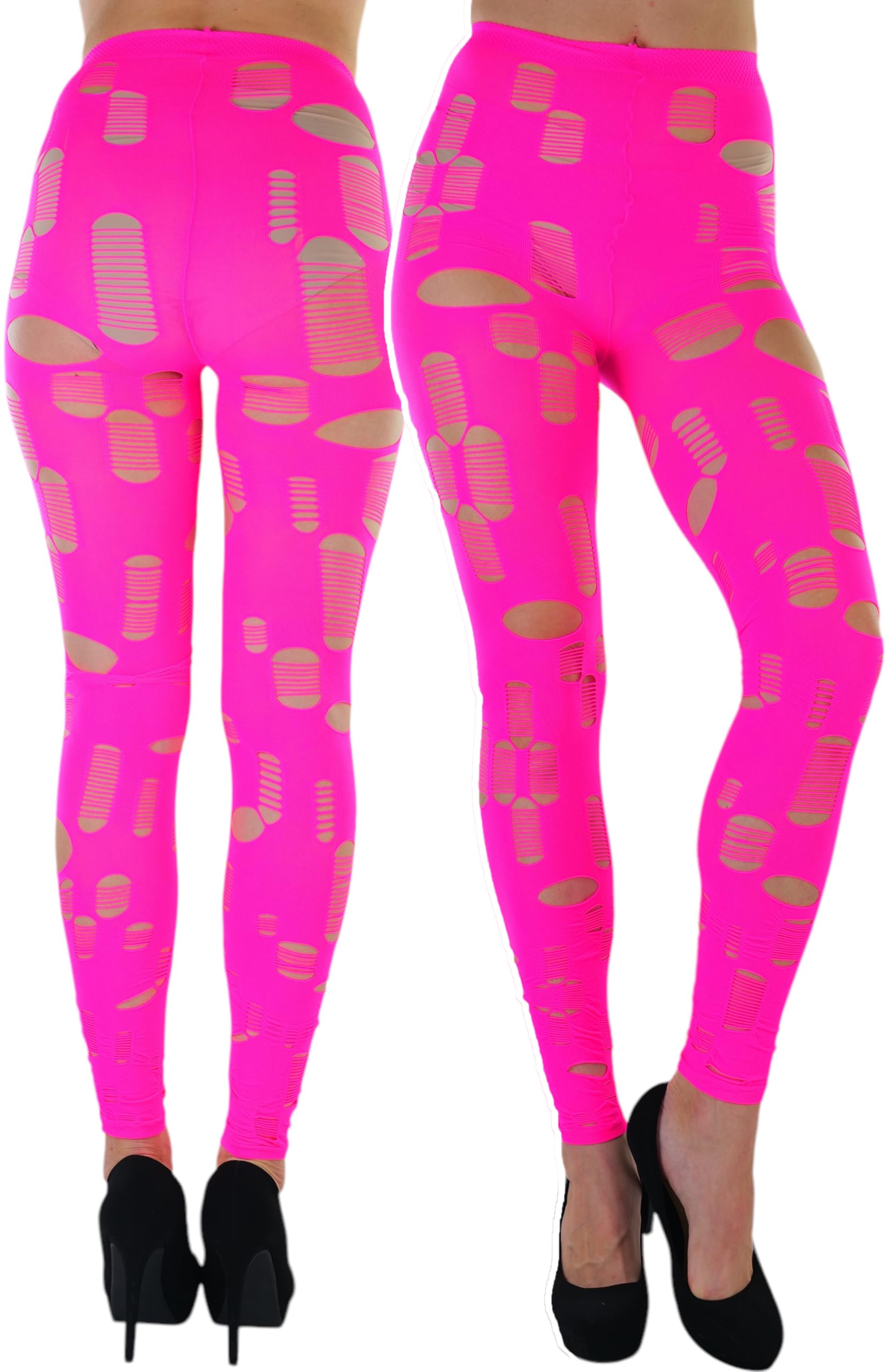 ToBeInStyle Women’s Pothole Rip Hole Punk Hosiery Tights Leggings Distressed Style