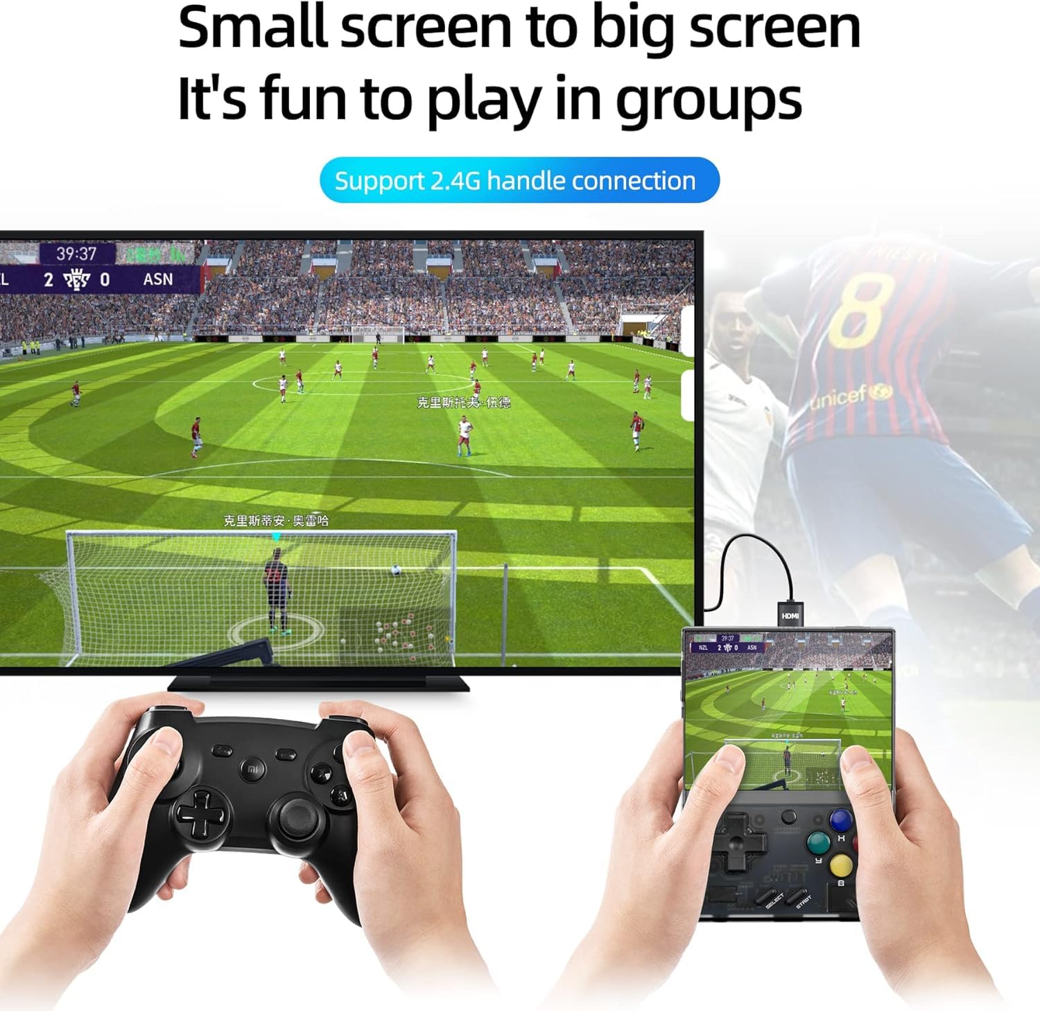 XiFanHo Retro Game Console Miyoo Mini Plus, 128G Miyoo Mini+ Console di gioco portatile con oltre 20000 giochi, sistema Linux Cortex-A7 con 3000 mAh Supporta Gamepad wireless