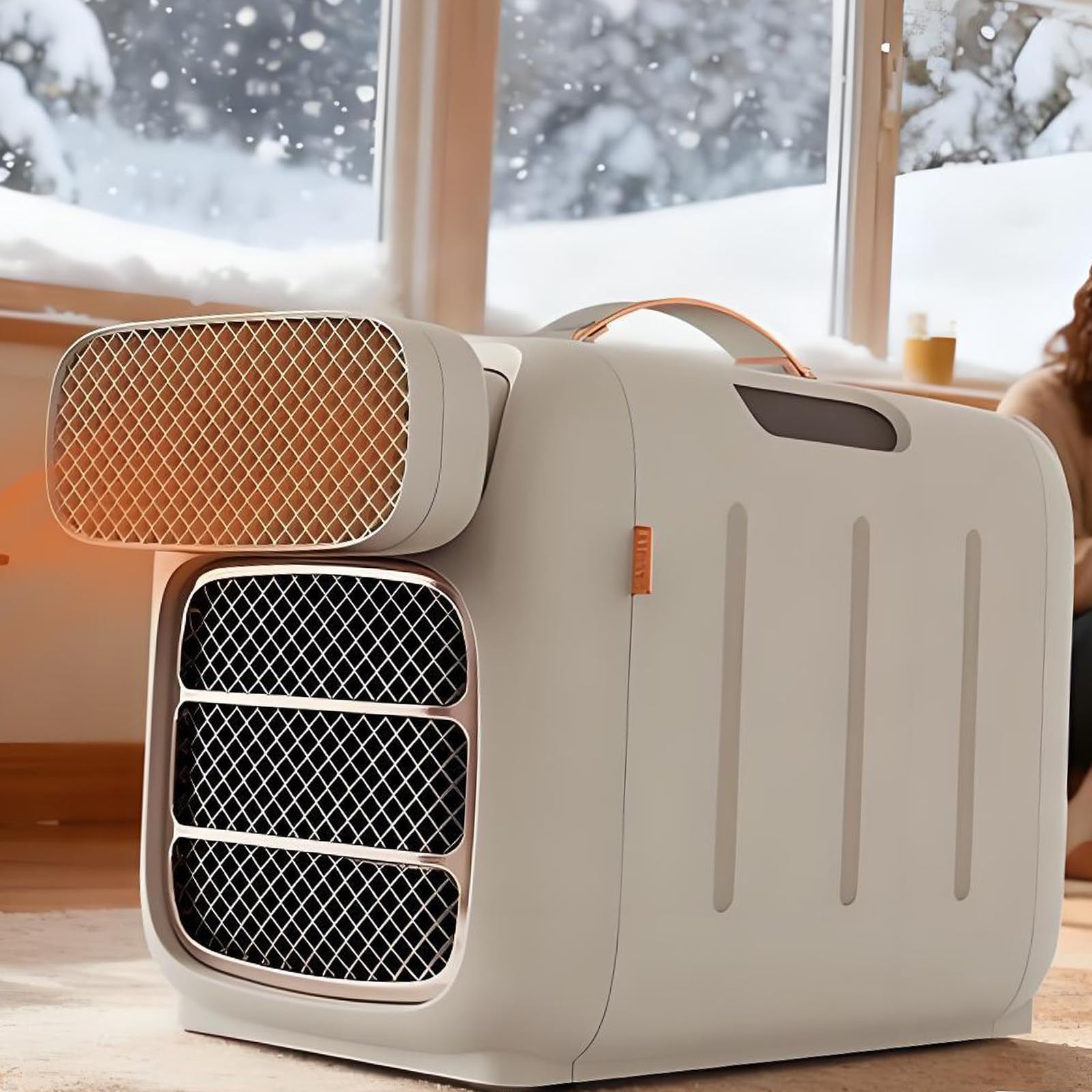 HuanSebesity Portable Camping Air Conditioner,Multifunctional Ac,420w Low Consumption,Cooling Heating Dehumidifying,24h Timer,Three Fan Speeds for Truck Car Rv and Camping Tents cool