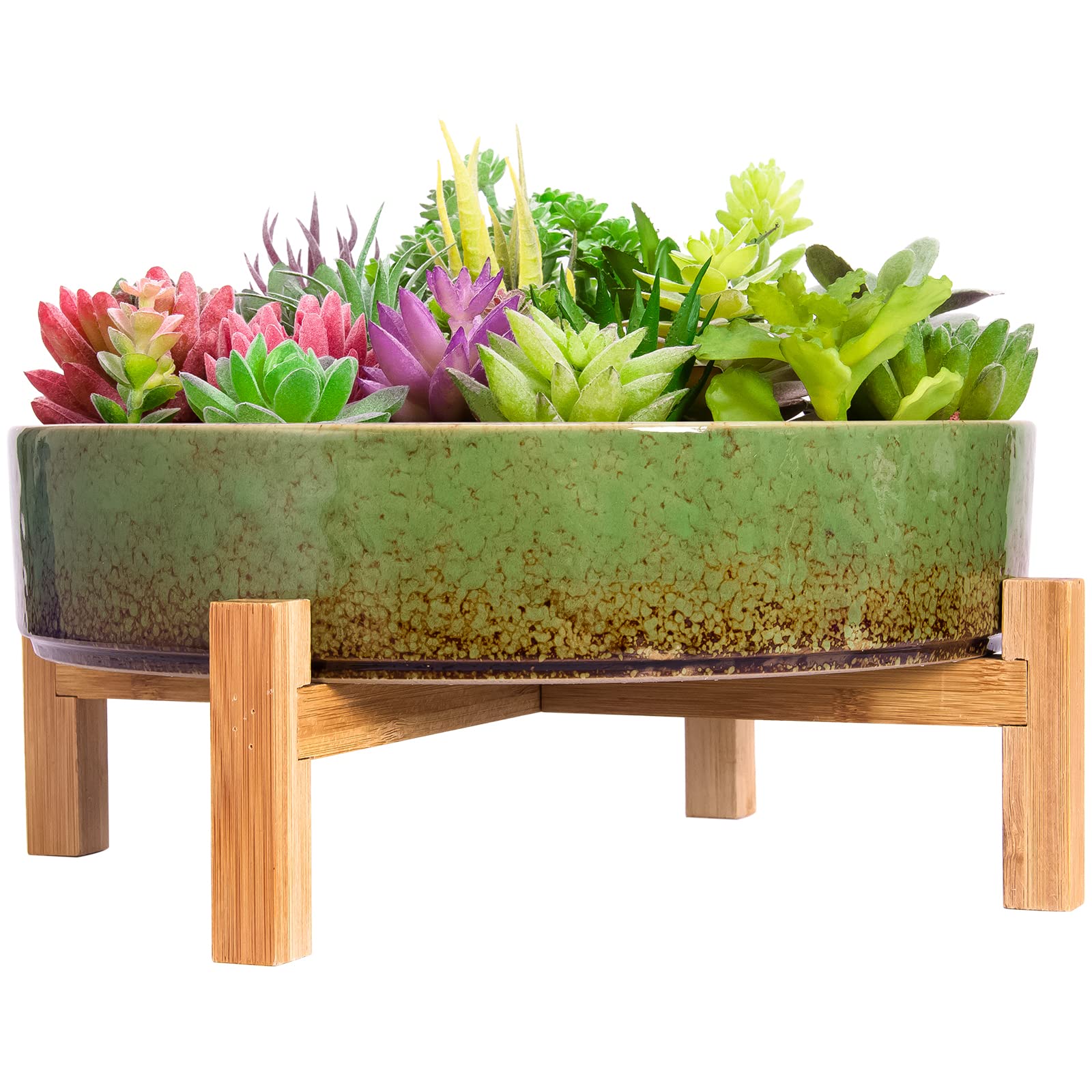 Pot Ceramique Exterieur Lot De 5 Petits Pots De Fleurs Succulentes Avec Drainage, Pot Bonsau00ef En Cu00e9ramique Pour Plantes De Cactus D'intu00e9rieur - 10,9 Cm Pot Bonsai Ceramique