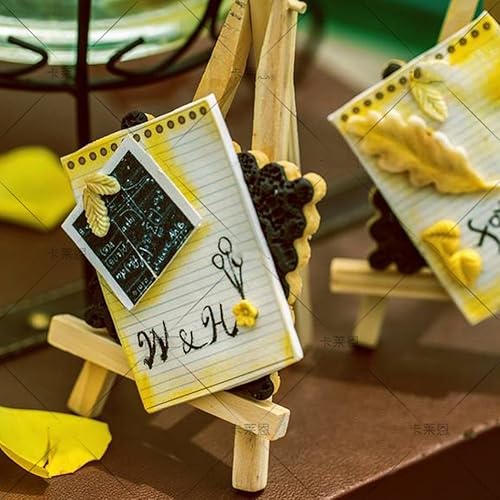 Miniatura 7 de SK 12pcs Mini Caballetes de Madera Soporte de Exhibición de Pintura Foto Soporte de Trípode Portátil - 6 Pulgadas (Madera)