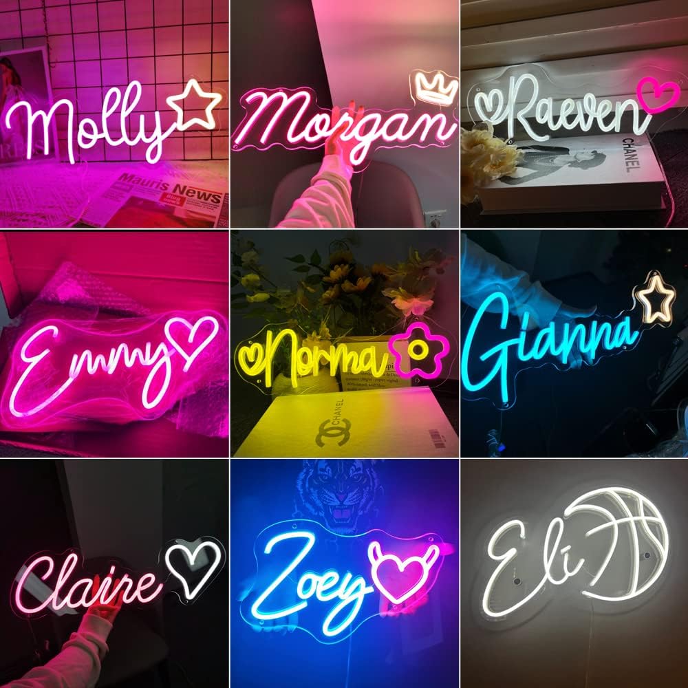 Custom Neon Sign, Neon Signs Customizable for Wall Decor, Personalized Led Neon Sign for Bedroom, Wedding, Business, Bar, Party, Birthday Gifts, Customized Neon Name Sign (16"-50")