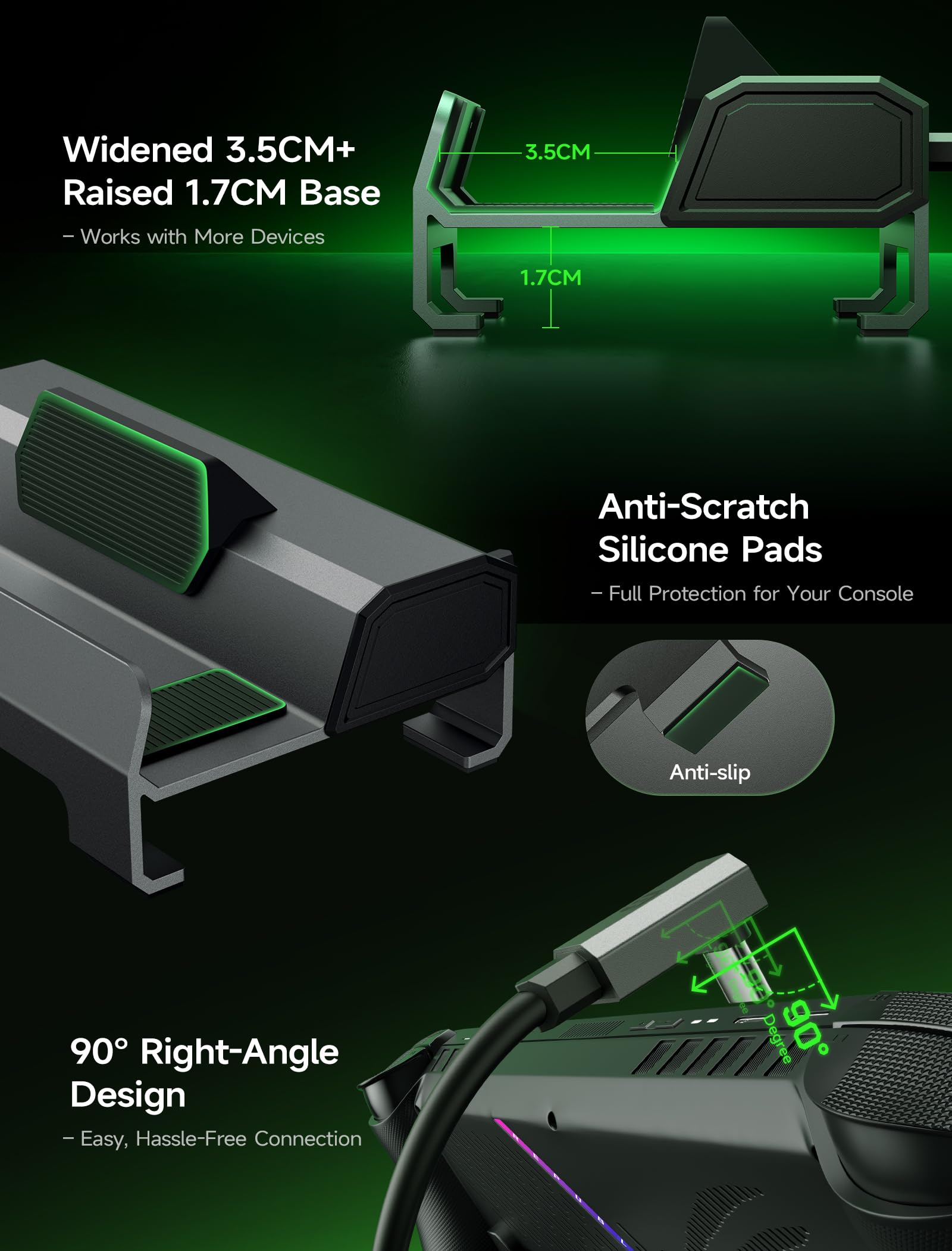JSAUX 6-w-1 stacja dokująca 4K@120Hz dla Steam Deck ROG Xbox Ally/Xbox Ally X/Valve Steam Deck/OLED/ASUS ROG Ally X/Lenovo Legion go S/2, stacja dokująca z HDMI 2.1, 1Gbps Ethernet, 3 x USB 3.0, 100W
