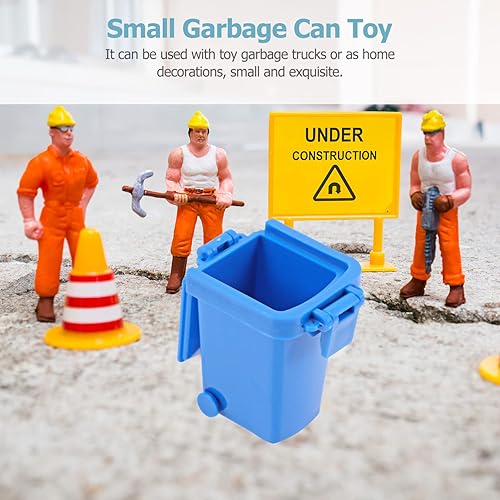 Miniatura 3 de Cubo de basura de juguete de 4 piezas, cubos de basura para camiones de basura, mini cubo de basura para vehículo en la acera, ideal para