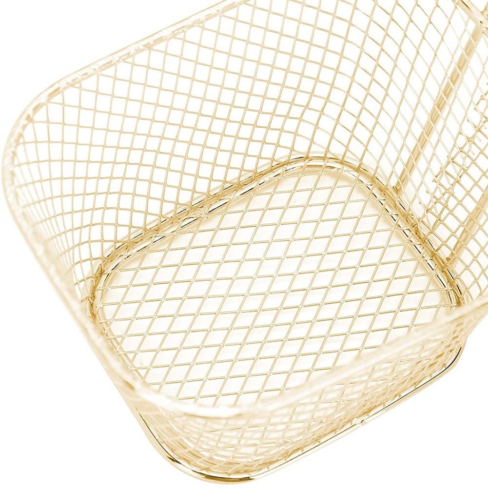 Set di cestelli per Patatine Fritte in Acciaio Inox - 2 Pezzi, scolapasta a Rete Dorata, utensile da Cucina per Patatine Fritte Perfettamente croccanti, Accessori Resistenti per friggitrice