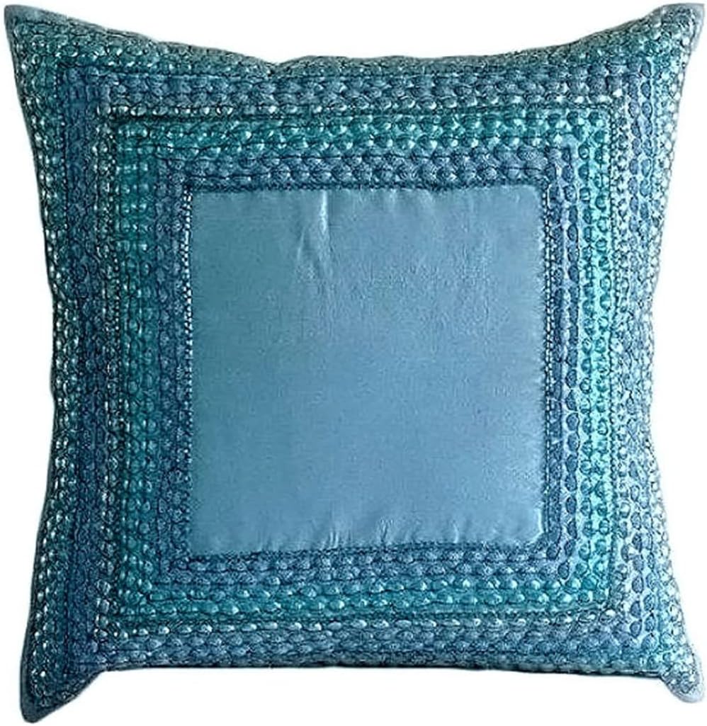 The HomeCentric Pillow Sham, Aqua Blue European Shams 26x26
