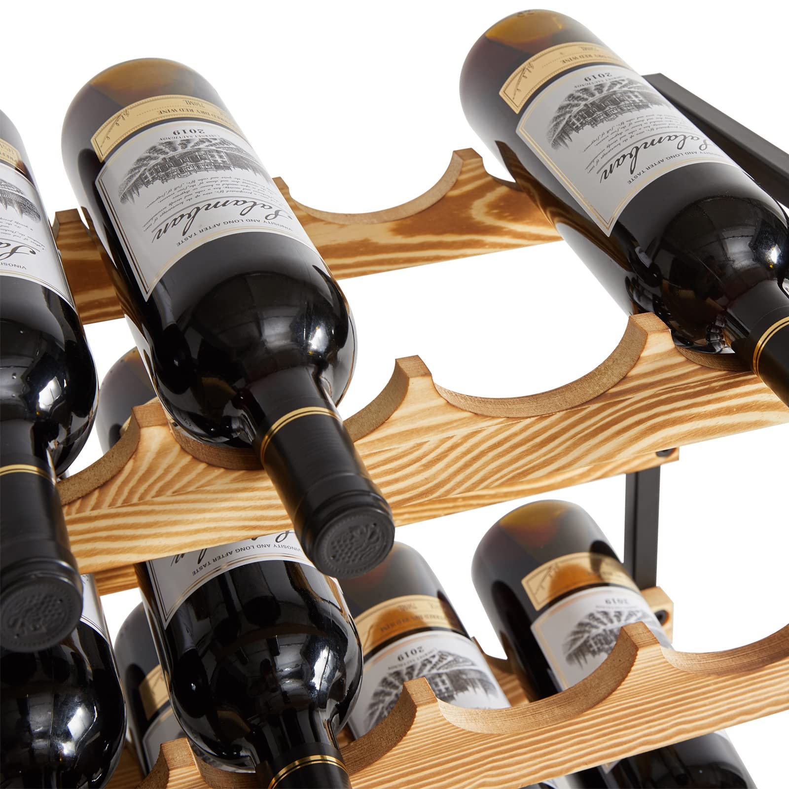 IBUYKE Portabottiglie 12 Bottiglie,Cantinette Vino in Legno,TMJ904H | Portabottiglie Vino da Terra Per Ba Cucina Sala Da Pranzo Dispensa Armadio
