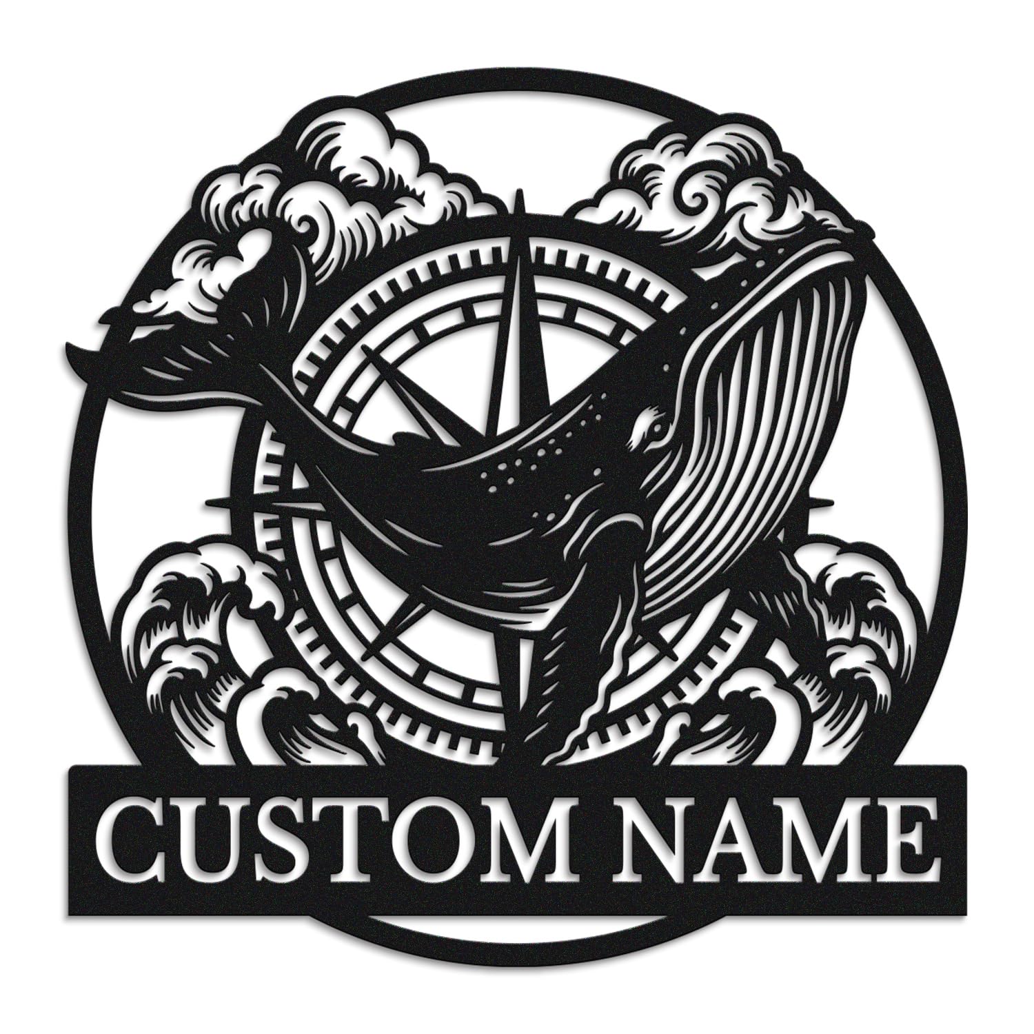 Personalized Whale Wall Art – Ocean-Themed Decor for Entryway or Living Room – Handcrafted Marine Sculpture for Coastal Home, Beach Cottage, or Nursery (Style-1)