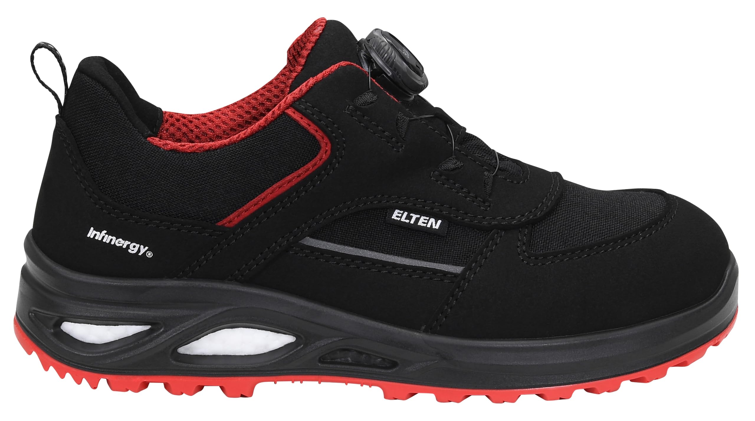 ELTEN Hannah XXTL BOA Black-red Low ESD S3S | Sicherheitsschuhe für Damen & Herren, Stahlkappe, leicht, atmungsaktiv