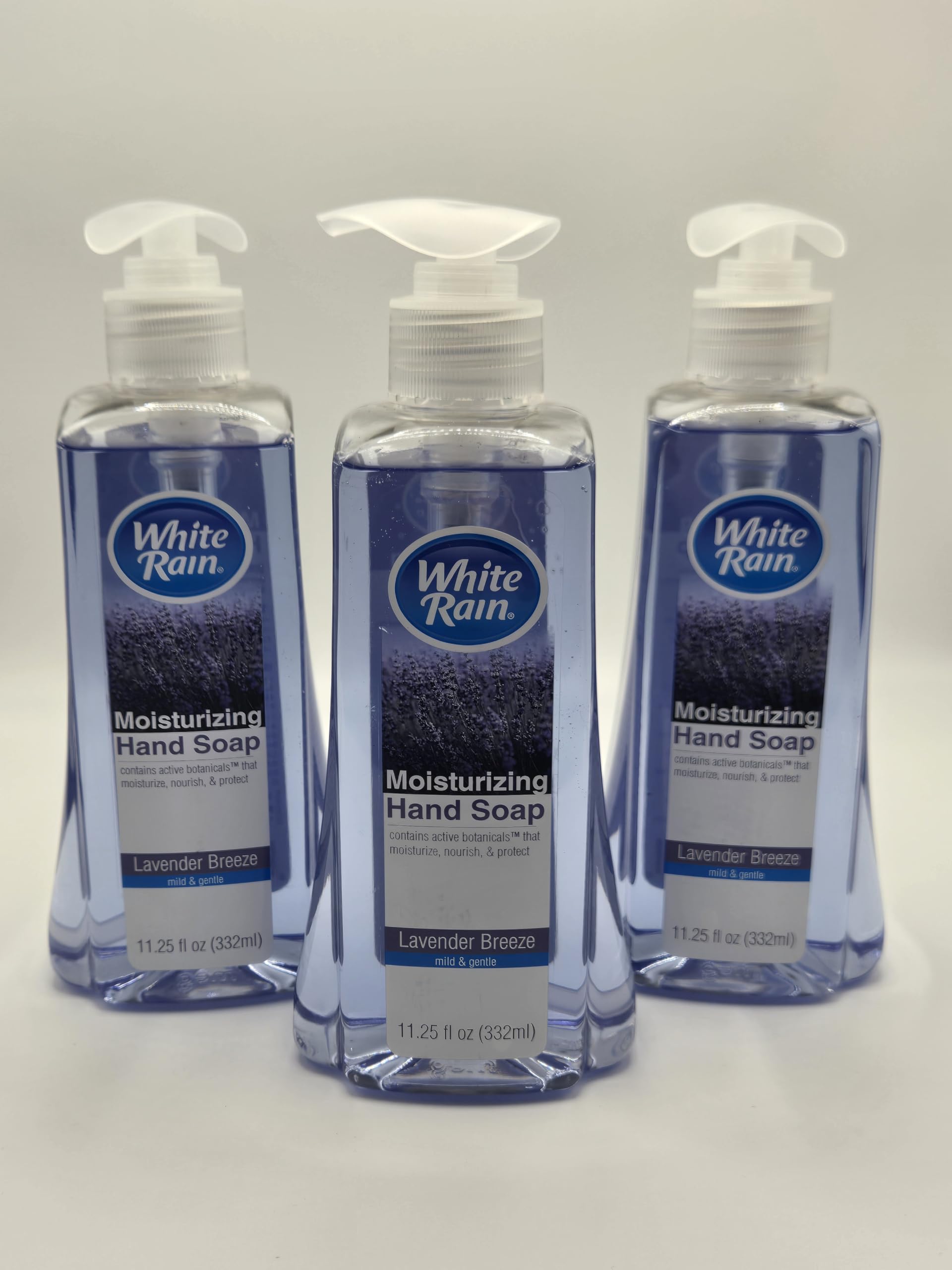 White Rain 3X Moisturizing Hand Lavender Breeze Scented 11.25 fl oz (3 Bottles with Pump)