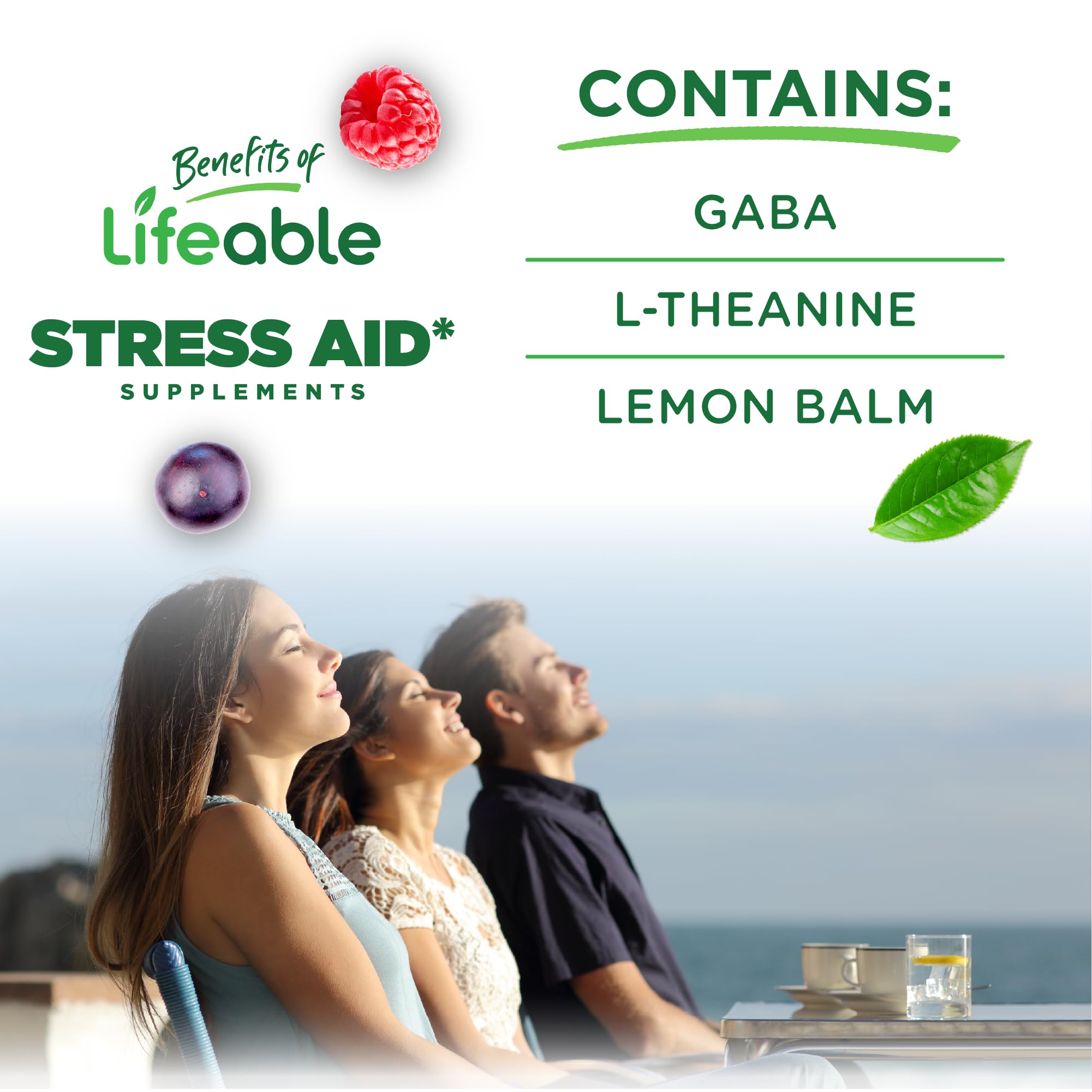 Lifeable Stress Gummies for Women and Men with GABA & L-Theanine, 90 Count — Amazon image 3
